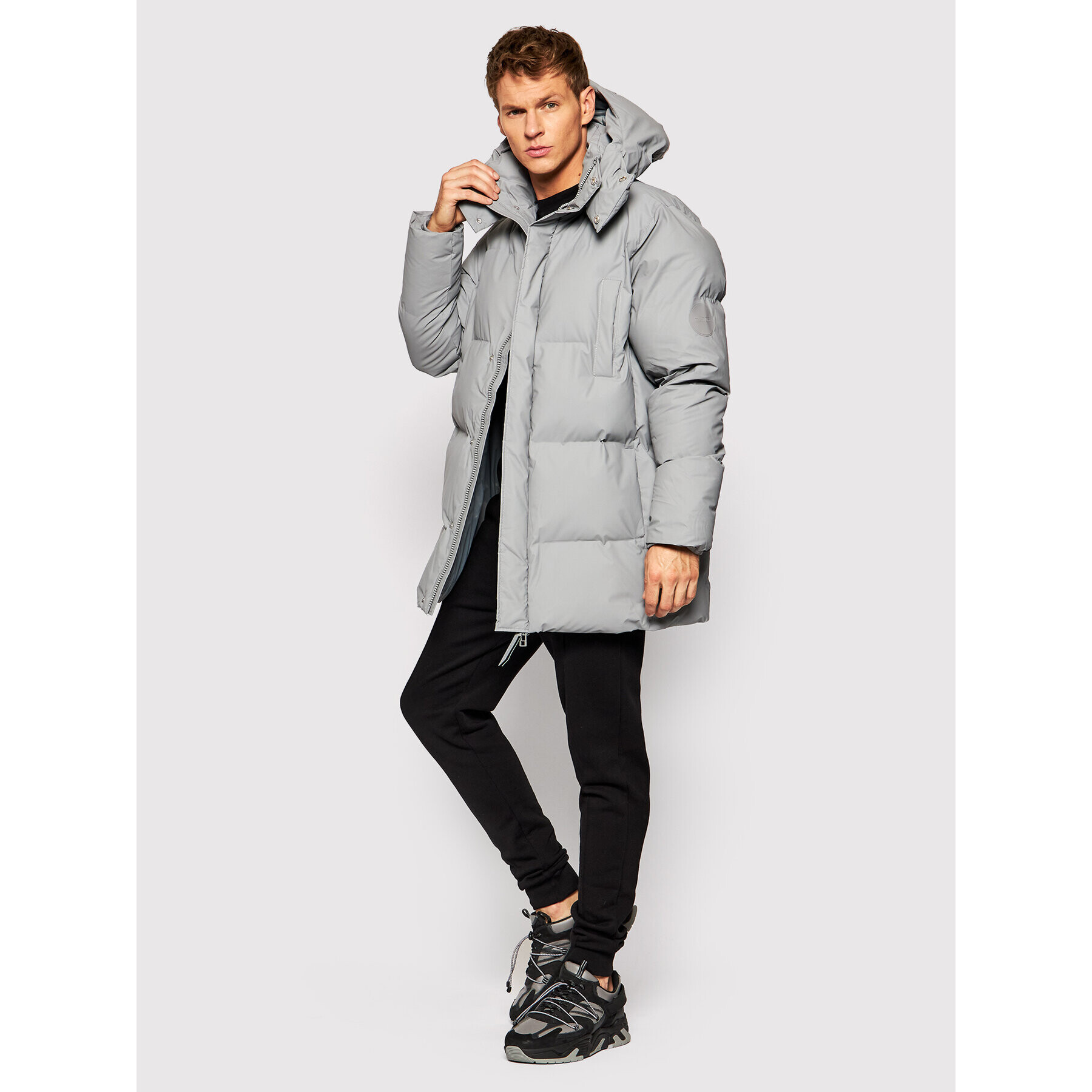 Rains Vatovaná bunda Unisex 1527 Šedá Regular Fit - Pepit.cz