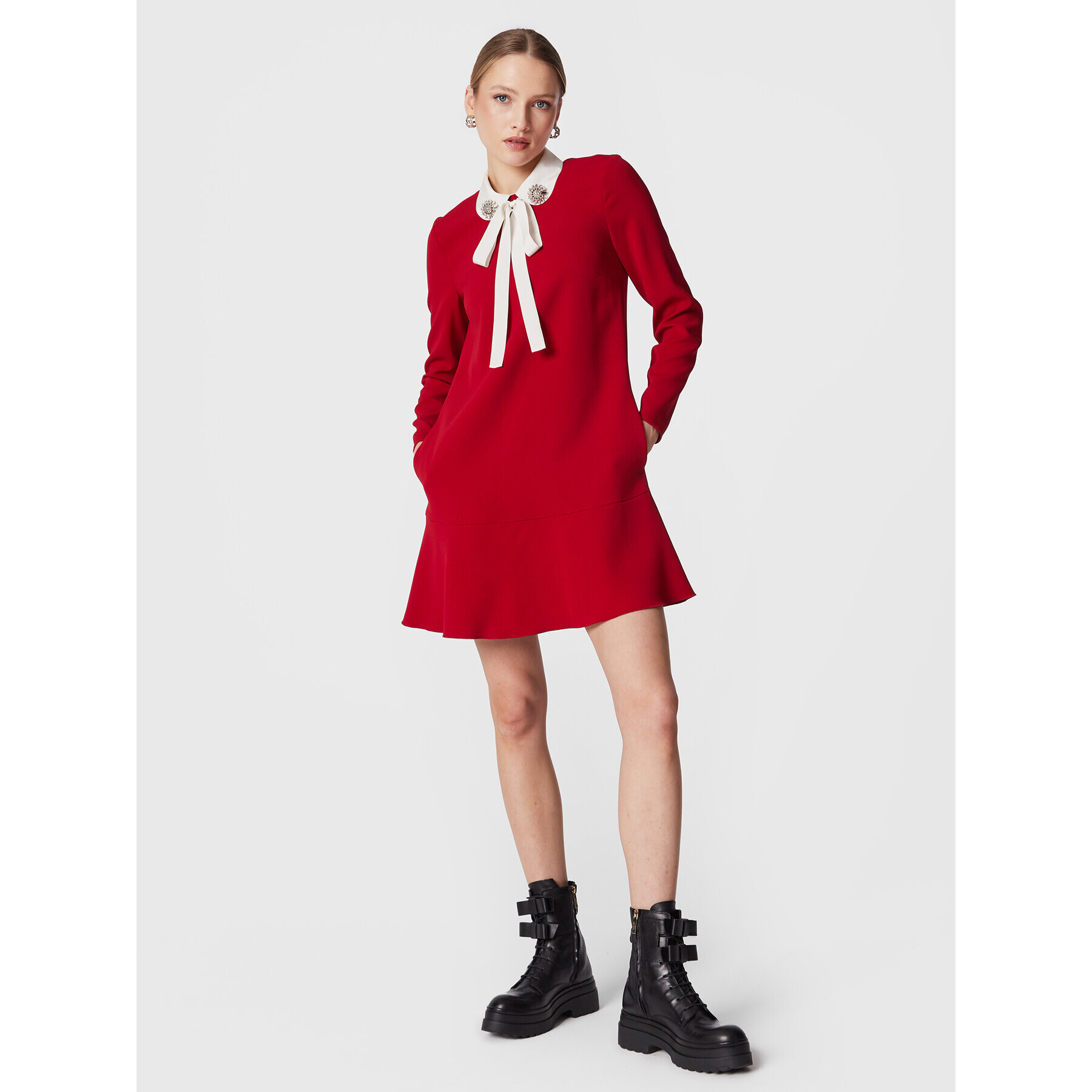 Red Valentino Koktejlové šaty 1R0VAGF53TG Červená Regular Fit - Pepit.cz