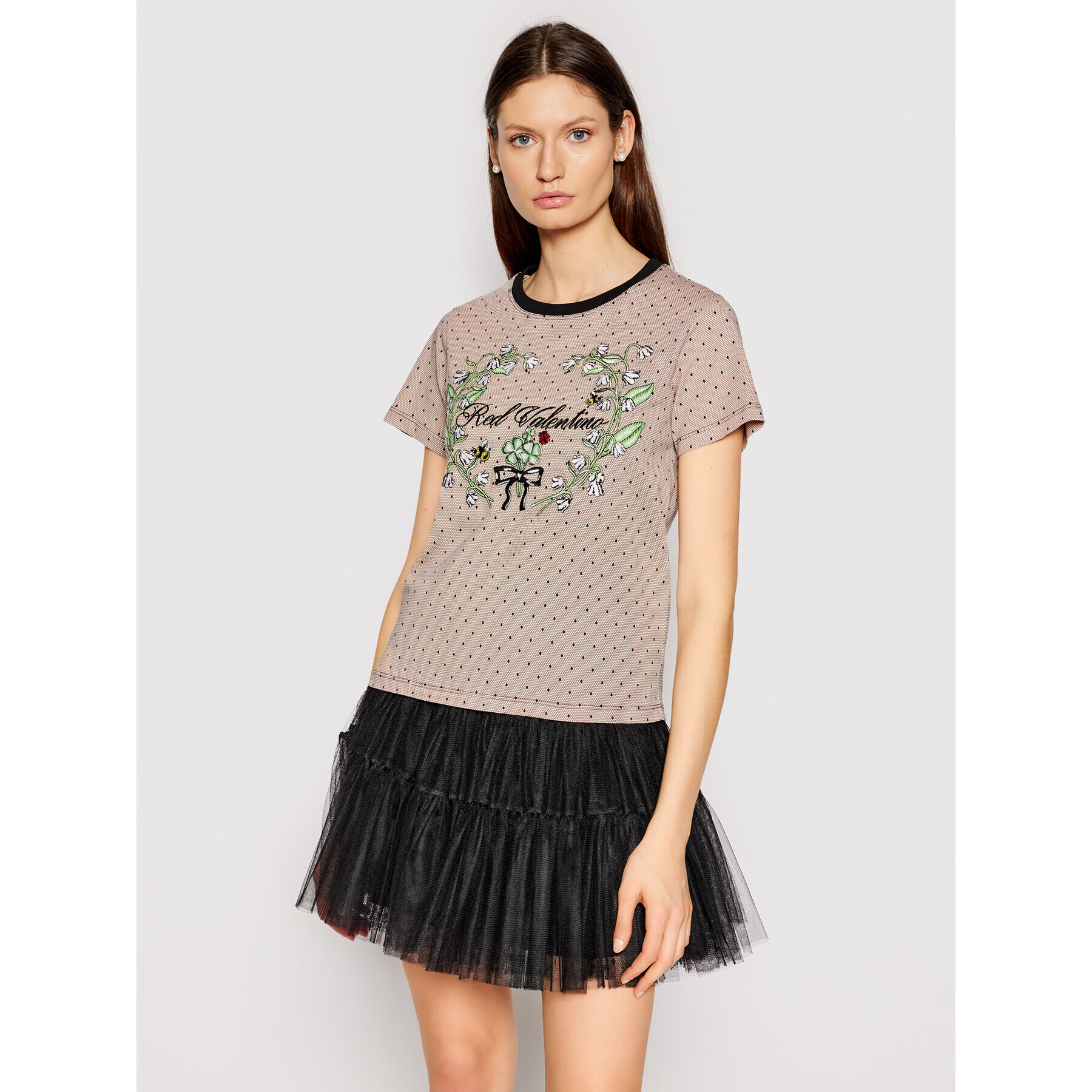 Red Valentino T-Shirt VR3MG08X5PR Růžová Regular Fit - Pepit.cz