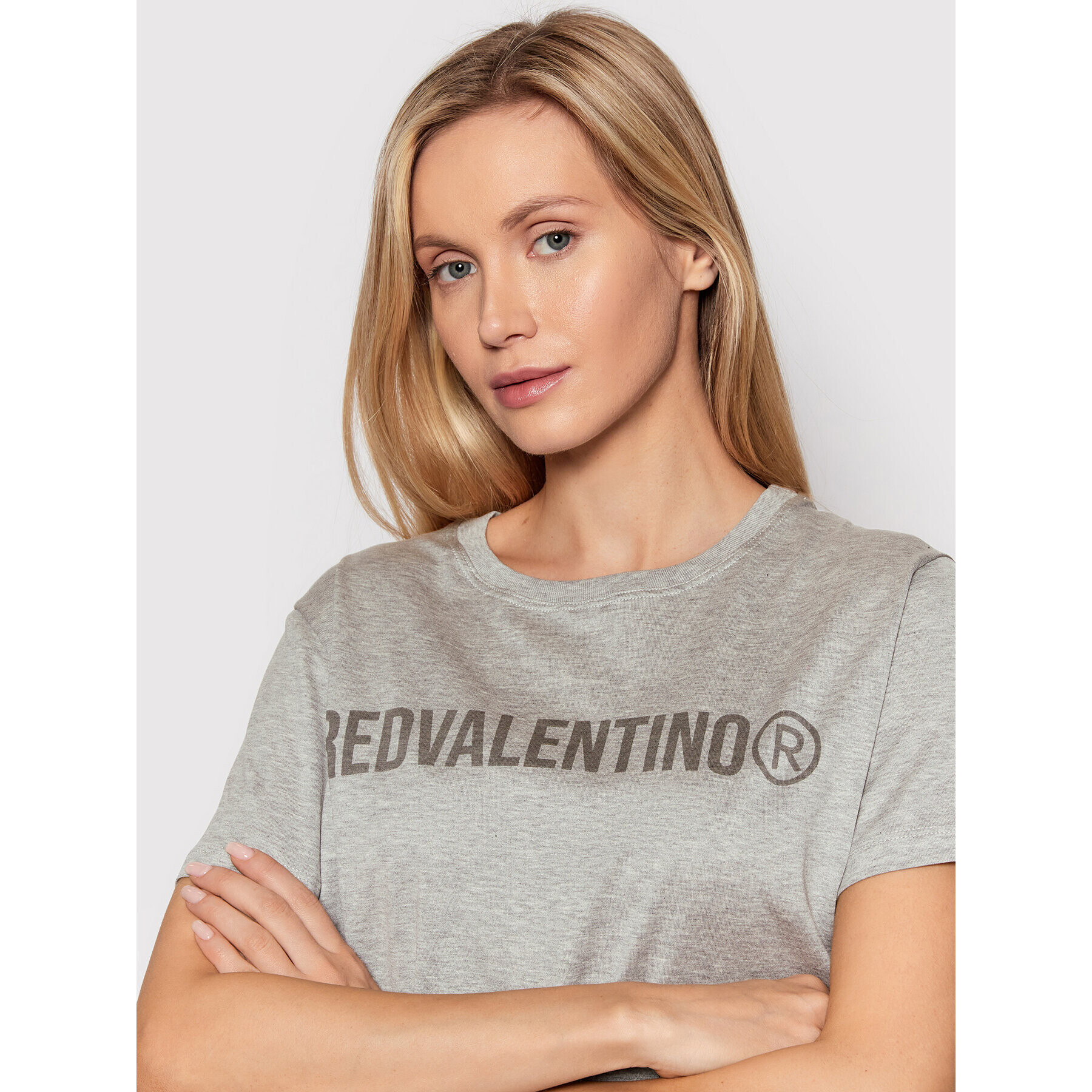 Red Valentino T-Shirt XR3MG13Q Šedá Regular Fit - Pepit.cz