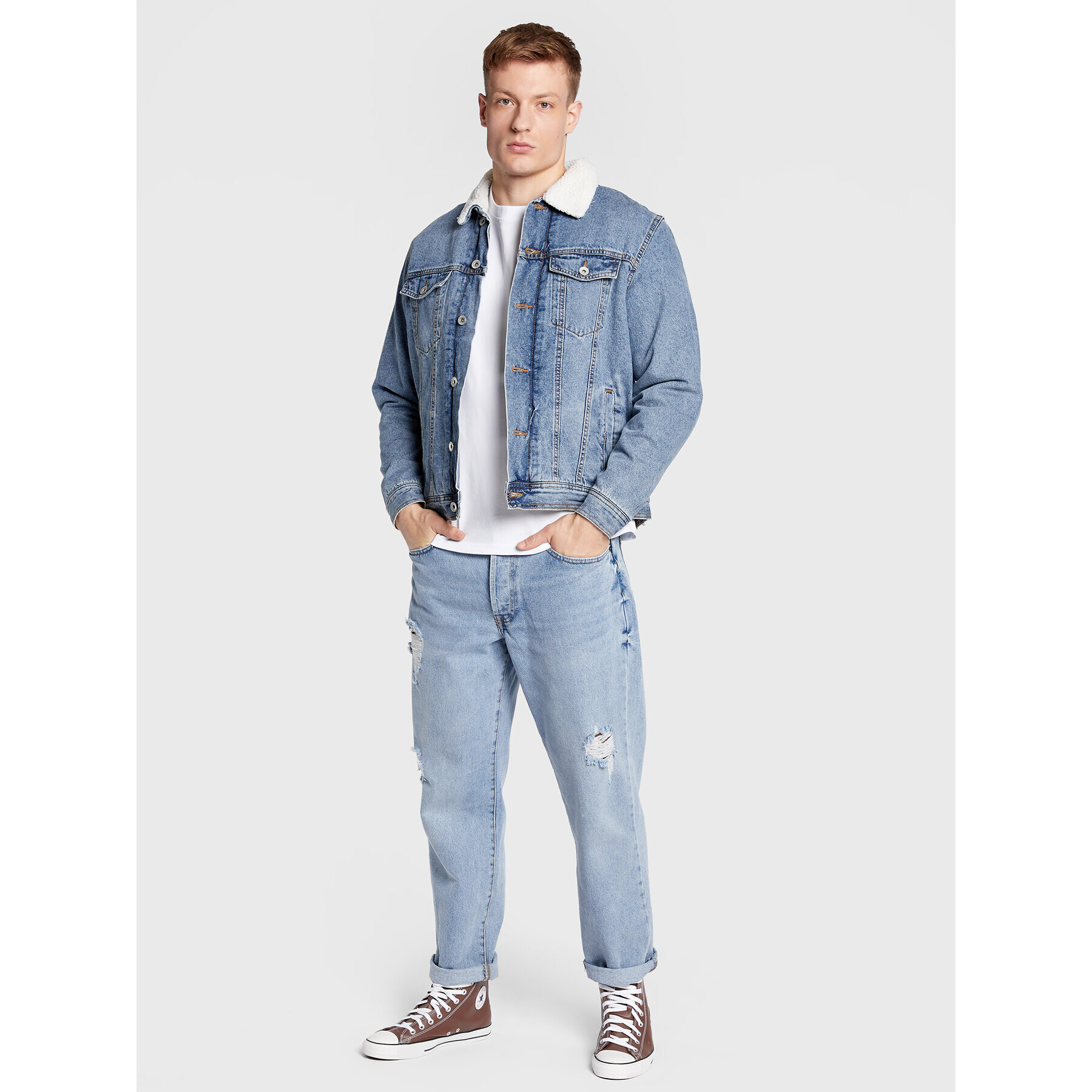 Redefined Rebel Jeansová bunda Raven 215116 Modrá Regular Fit - Pepit.cz