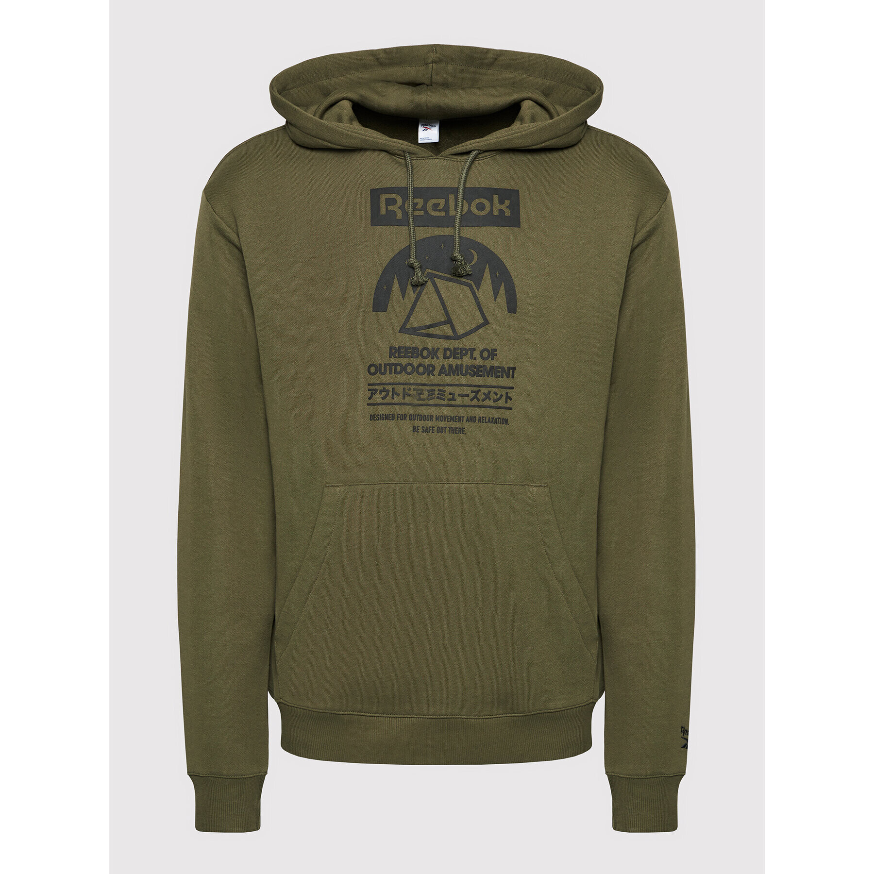 Reebok Mikina Cl Camping Graphic Hoodie GS4194 Zelená Relaxed Fit - Pepit.cz