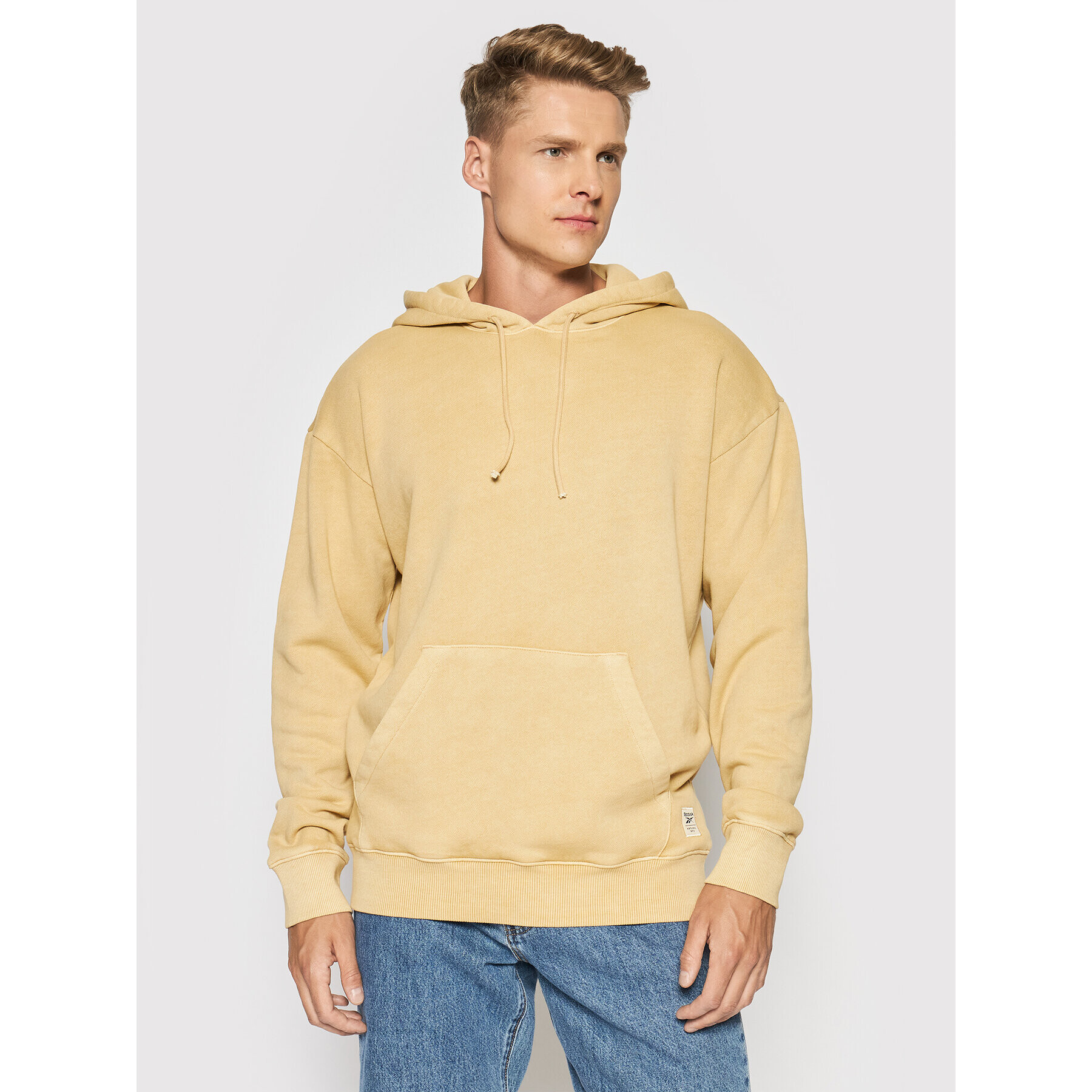 Reebok Mikina Cl Natual Dye Hoodie GV3471 Žlutá Oversize - Pepit.cz