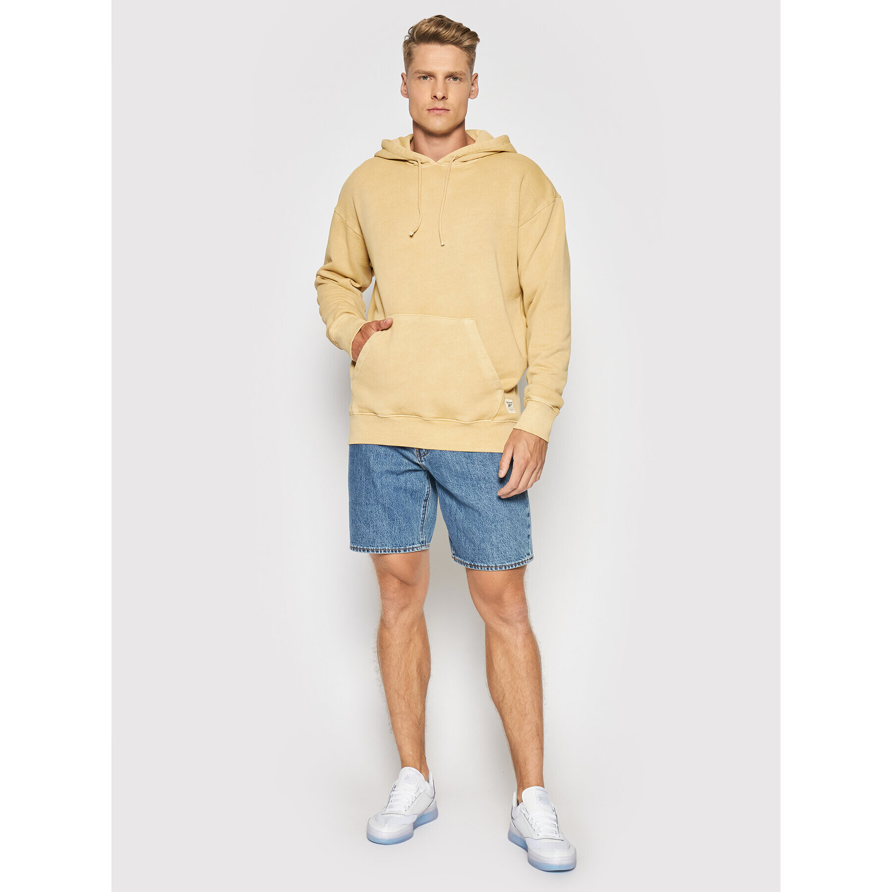 Reebok Mikina Cl Natual Dye Hoodie GV3471 Žlutá Oversize - Pepit.cz