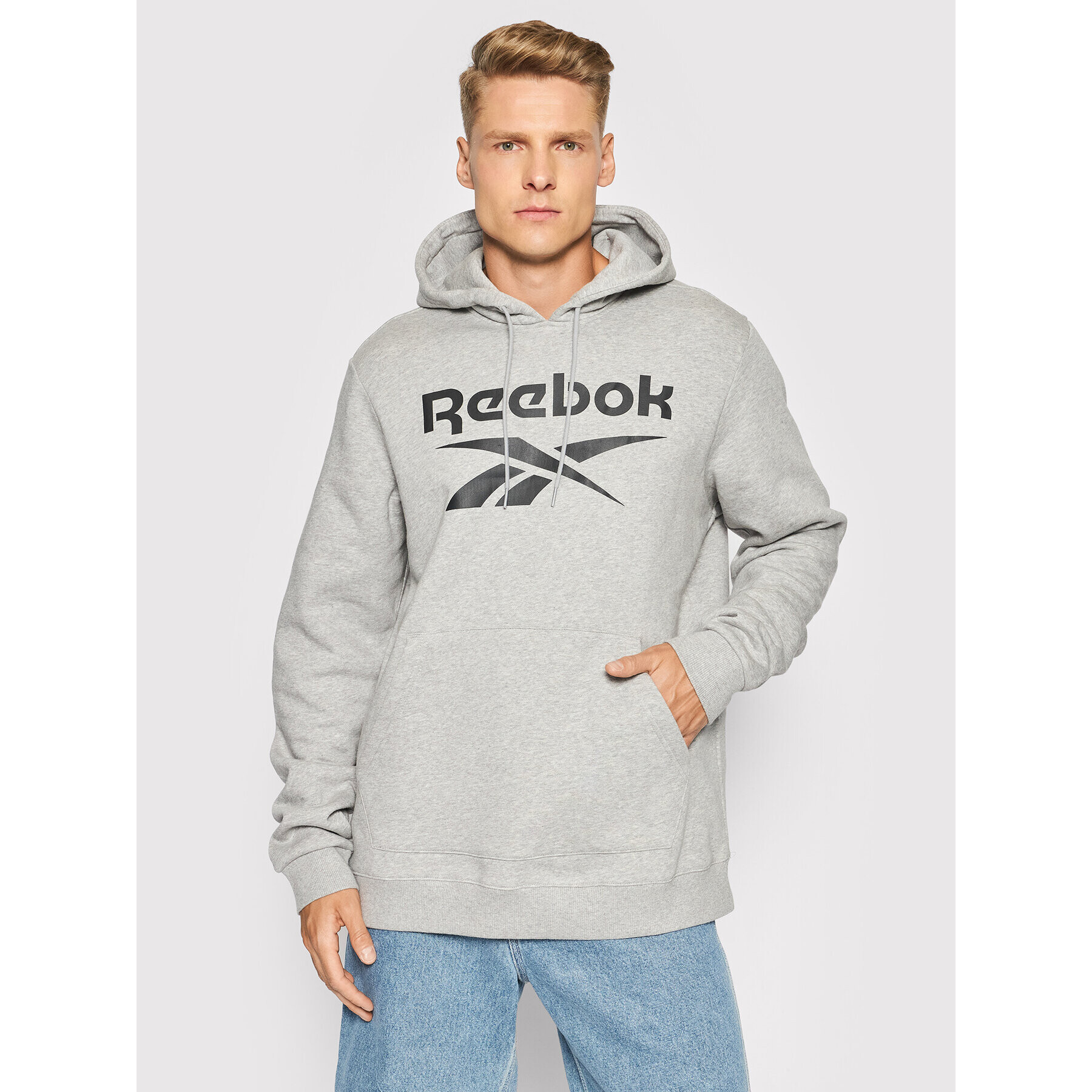 Reebok Mikina Identity Fleece Hoodie GS1609 Šedá Regular Fit - Pepit.cz