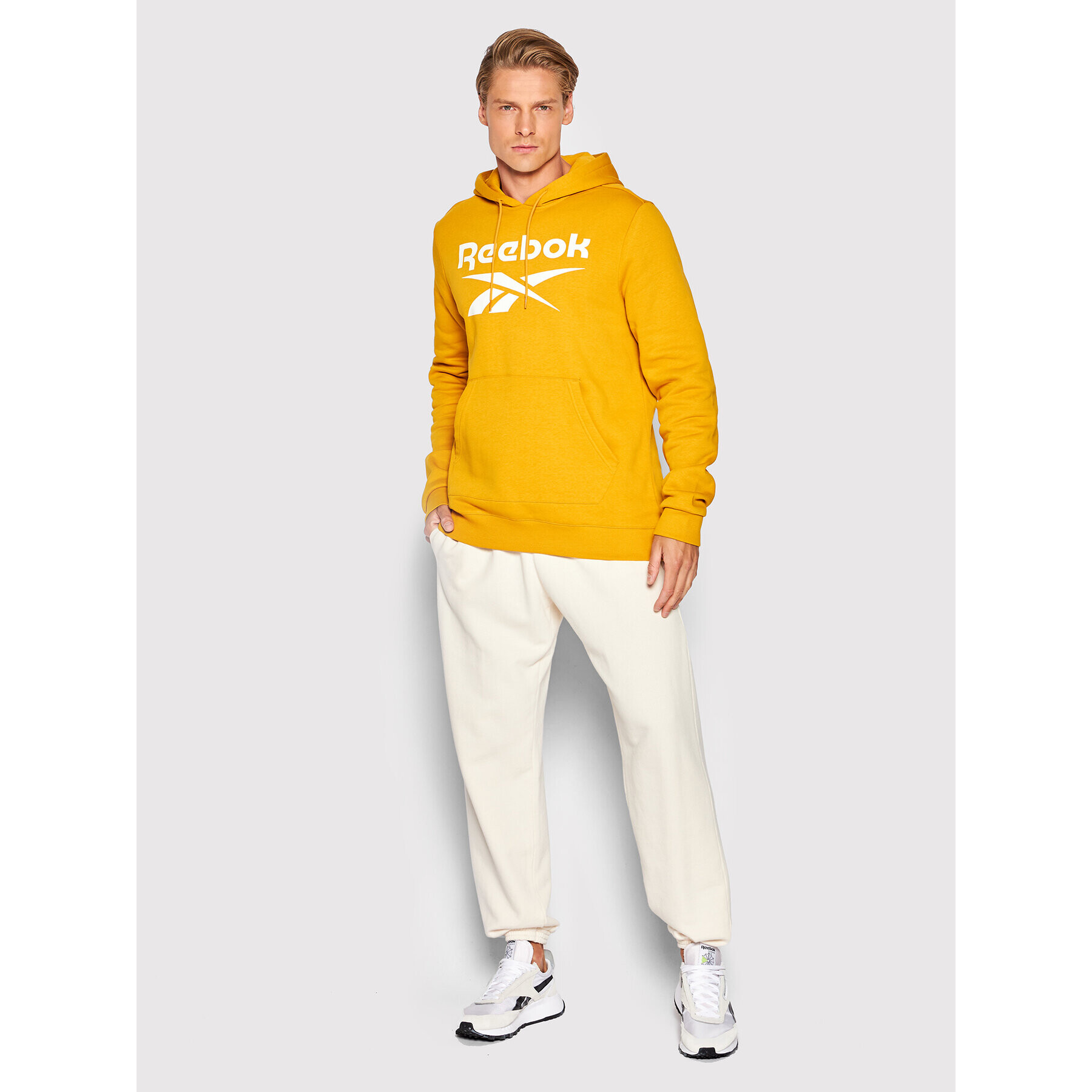 Reebok Mikina Identity HJ9971 Žlutá Regular Fit - Pepit.cz