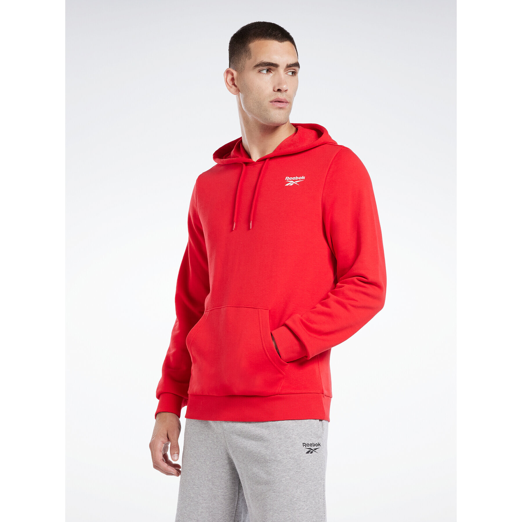 Reebok Mikina Identity Logo HA9276 Červená Regular Fit - Pepit.cz