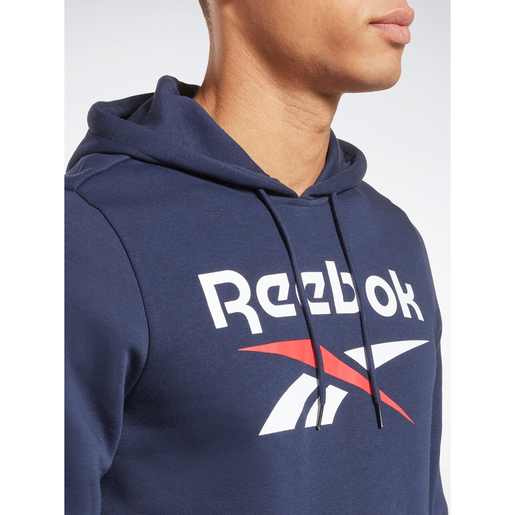 Reebok Mikina Identity Stacked Logo H54803 Tmavomodrá Regular Fit - Pepit.cz