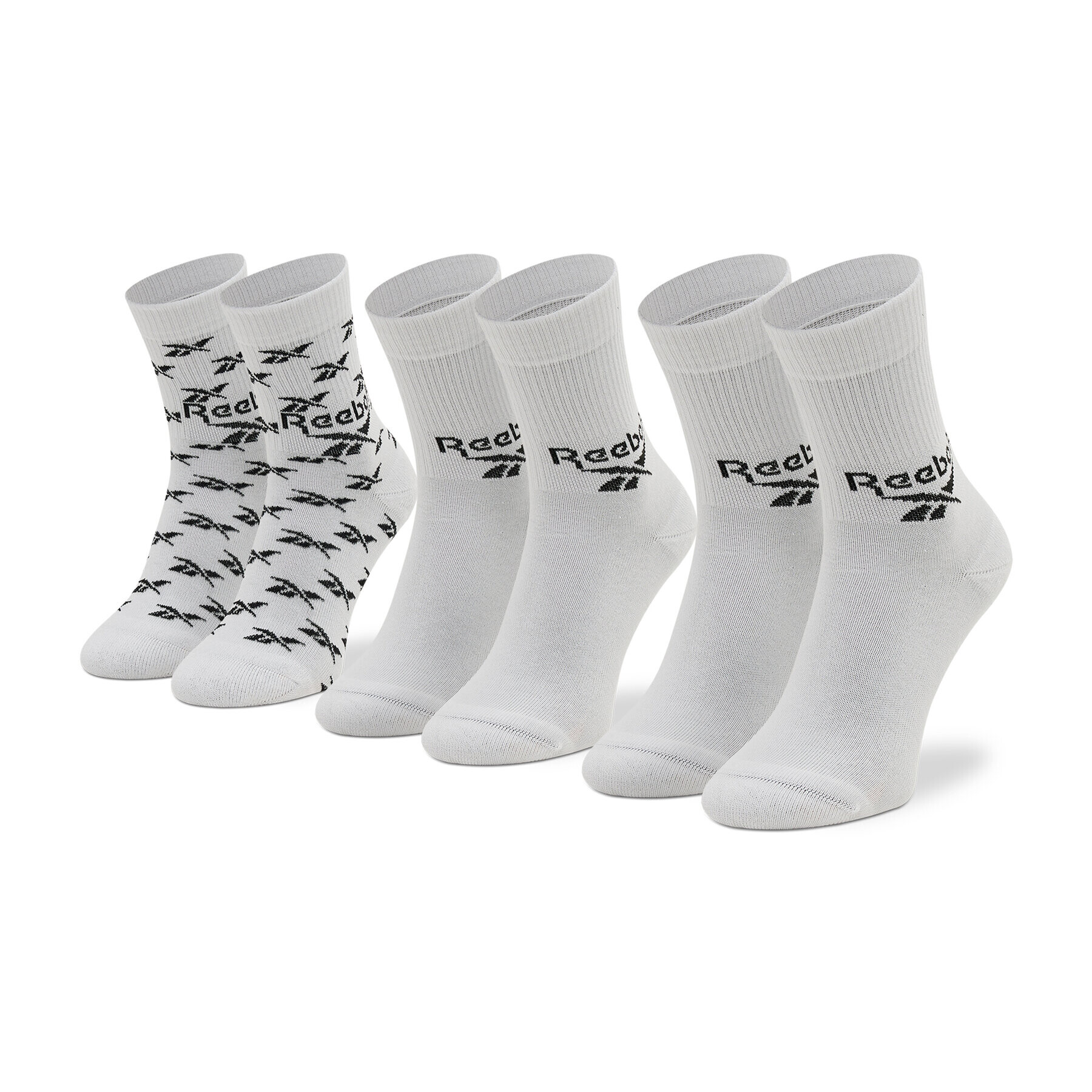 Reebok Sada 3 párů vysokých ponožek unisex Cl Fo Crew Sock 3P GG6682 Bílá - Pepit.cz