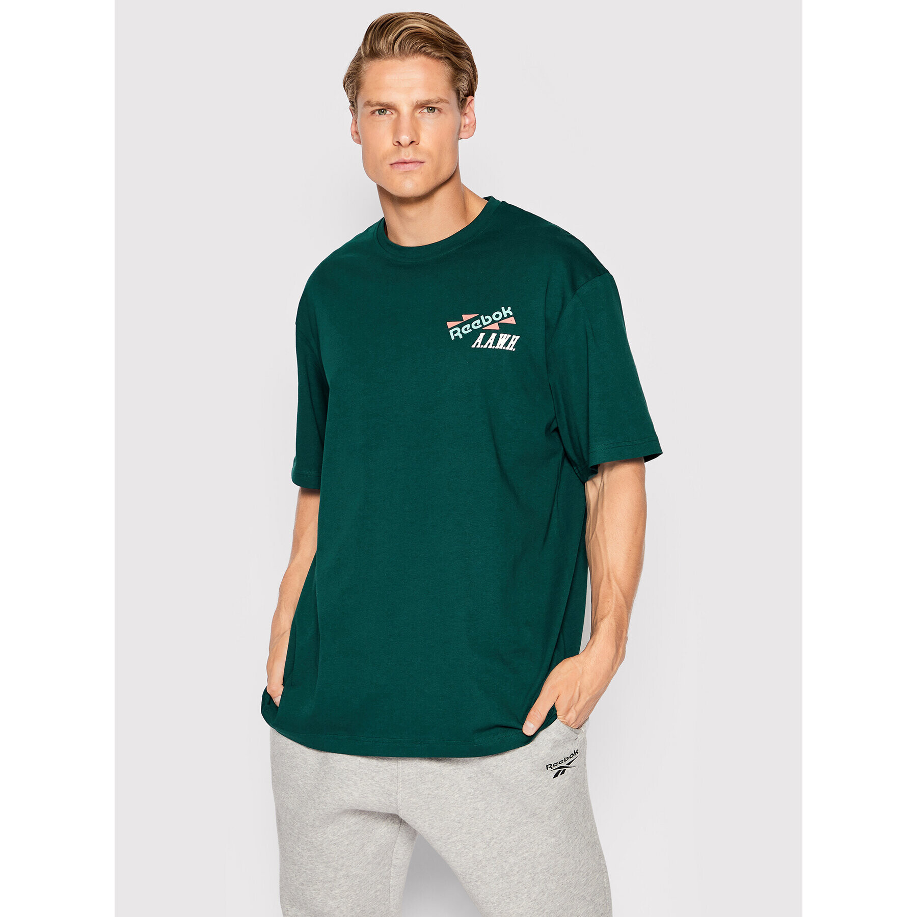 Reebok T-Shirt Certified HH7390 Zelená Relaxed Fit - Pepit.cz