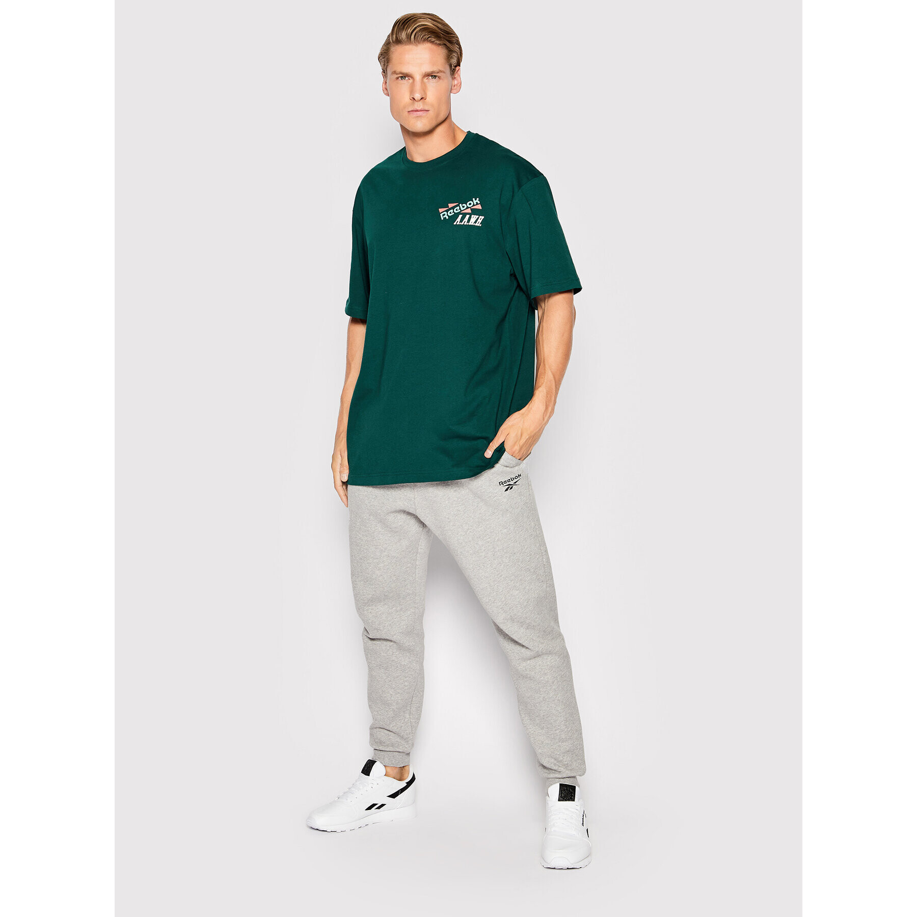 Reebok T-Shirt Certified HH7390 Zelená Relaxed Fit - Pepit.cz