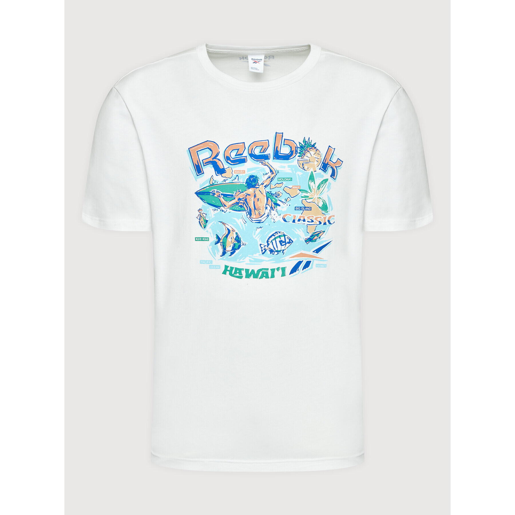 Reebok T-Shirt Classics Destination HB1195 Bílá Loose Fit - Pepit.cz