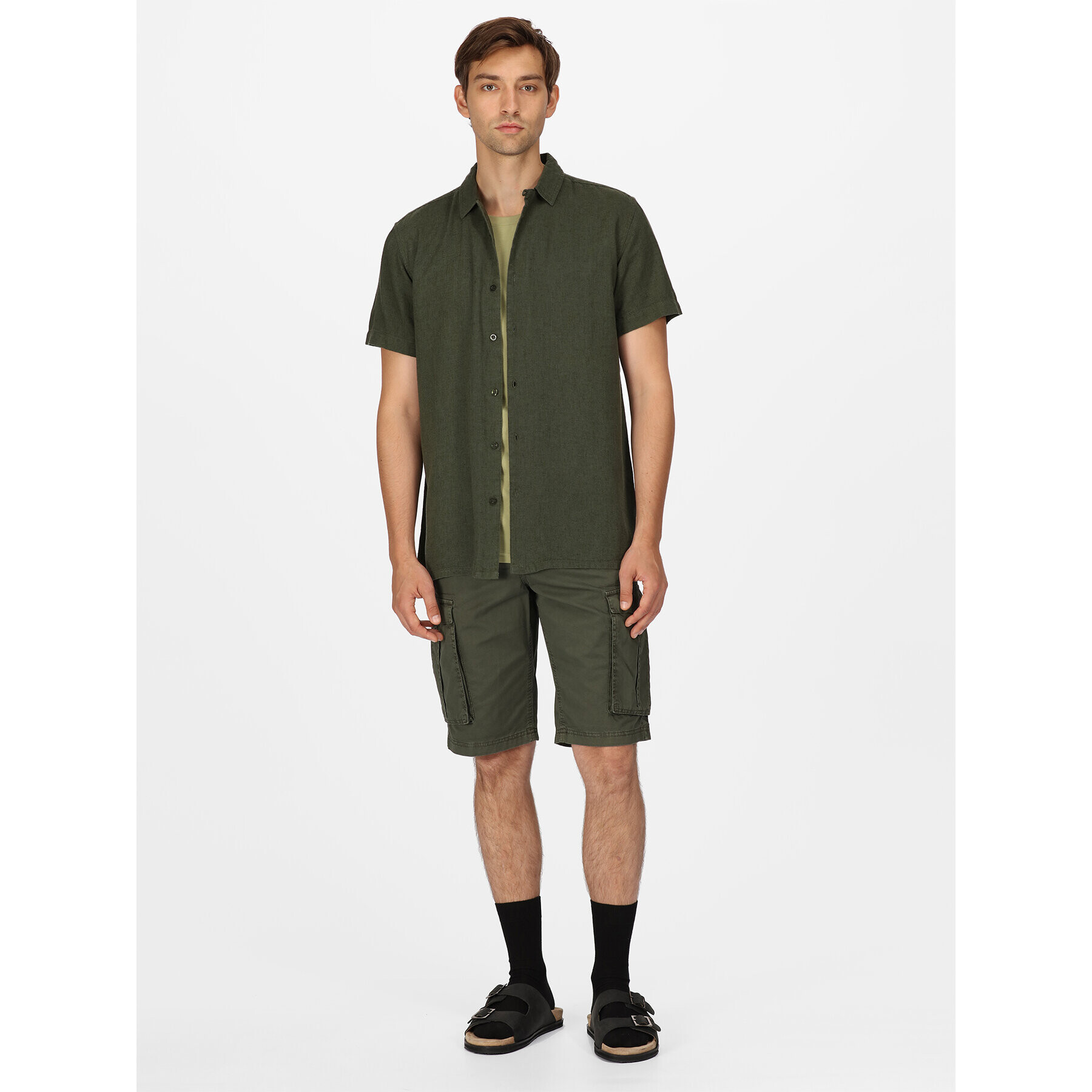 Regatta Šortky z materiálu Shorebay Short RMJ221 Khaki Regular Fit - Pepit.cz