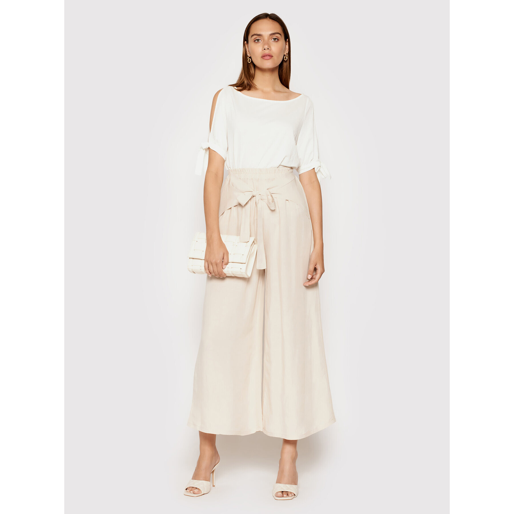 Rinascimento Kalhoty culottes CFC0103465003 Béžová Relaxed Fit - Pepit.cz