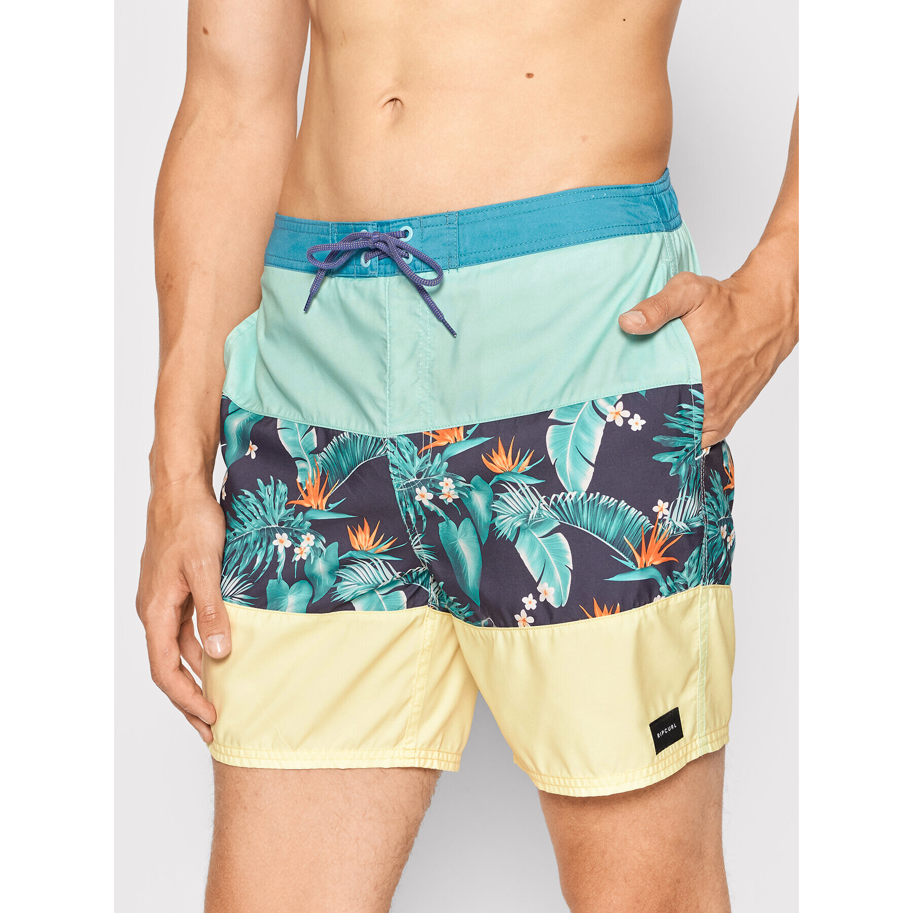 Rip Curl Plavecké šortky Blocking CBOVJ4 Zelená Regular Fit - Pepit.cz