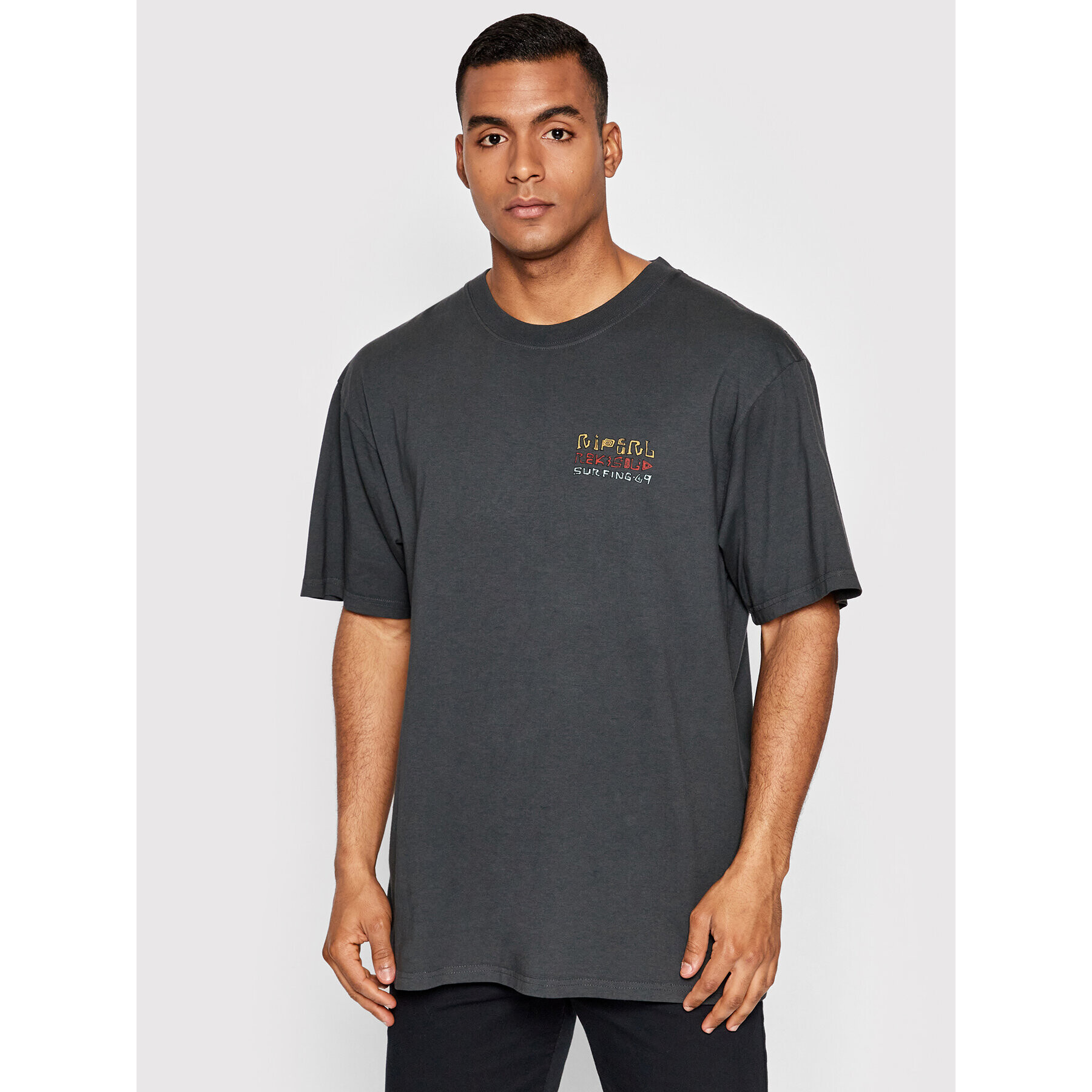 Rip Curl T-Shirt Solid Rock Stacked CTEWC9 Černá Relaxed Fit - Pepit.cz