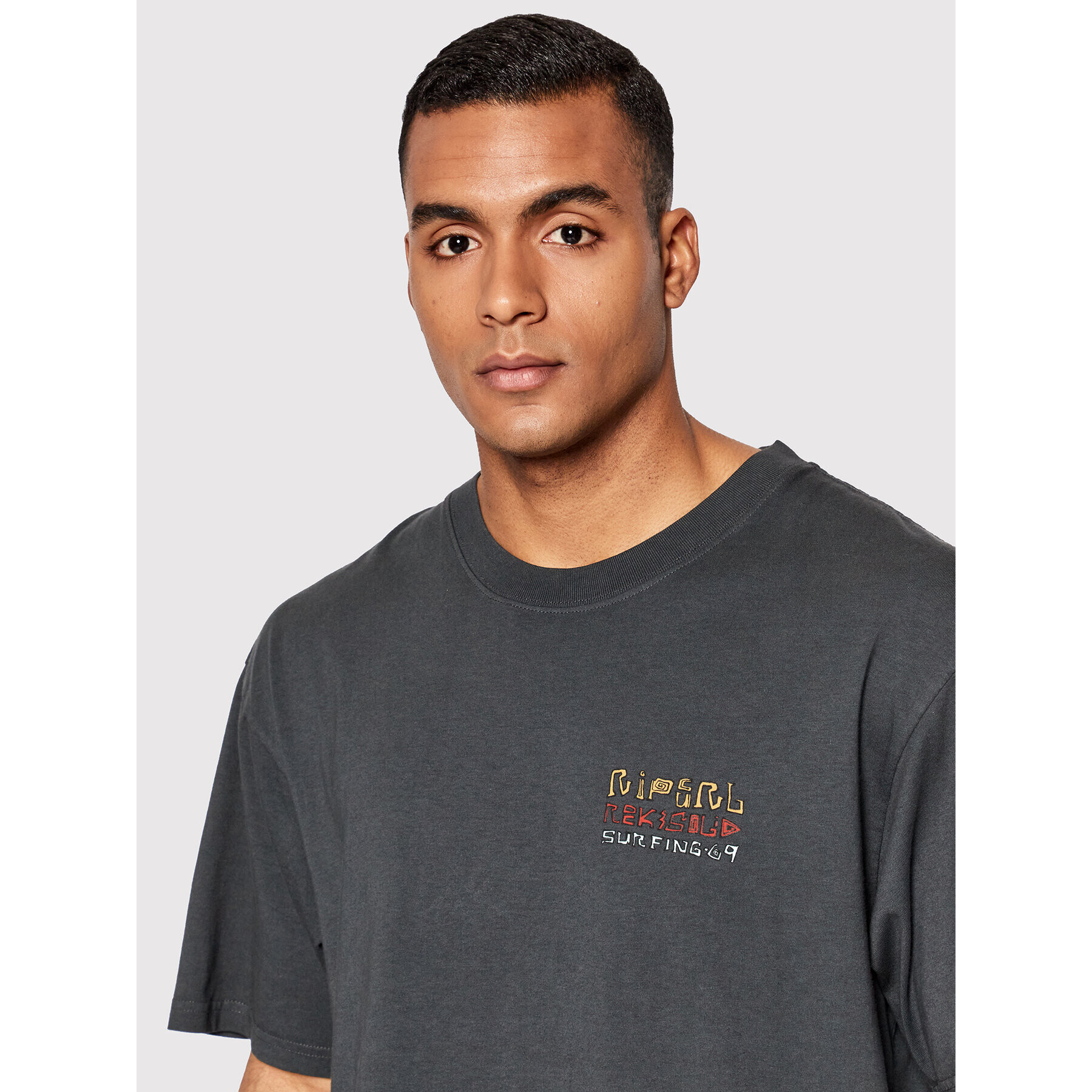 Rip Curl T-Shirt Solid Rock Stacked CTEWC9 Černá Relaxed Fit - Pepit.cz