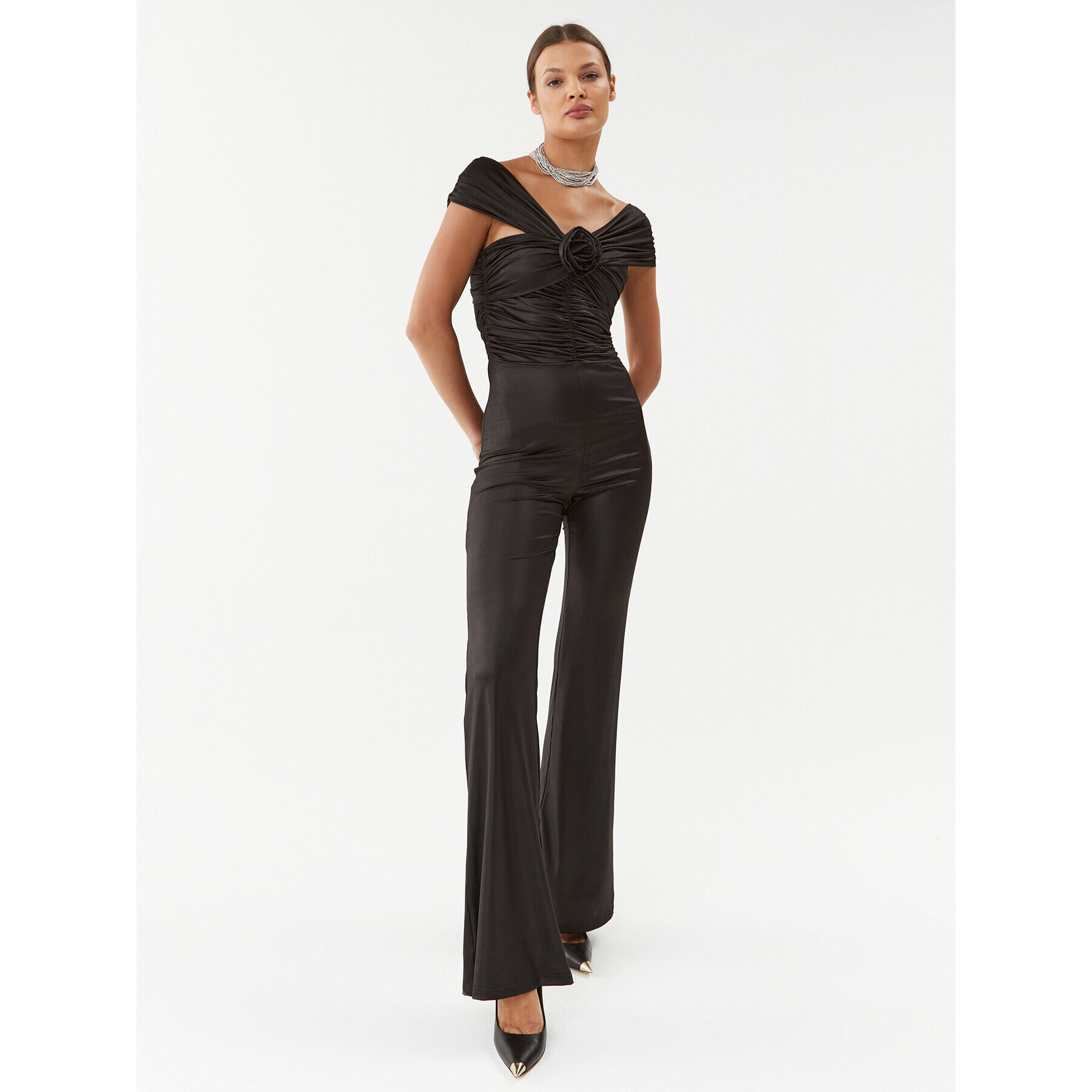 ROTATE Overal Coated Jersey Jumpsuit 111023100 Černá Regular Fit - Pepit.cz