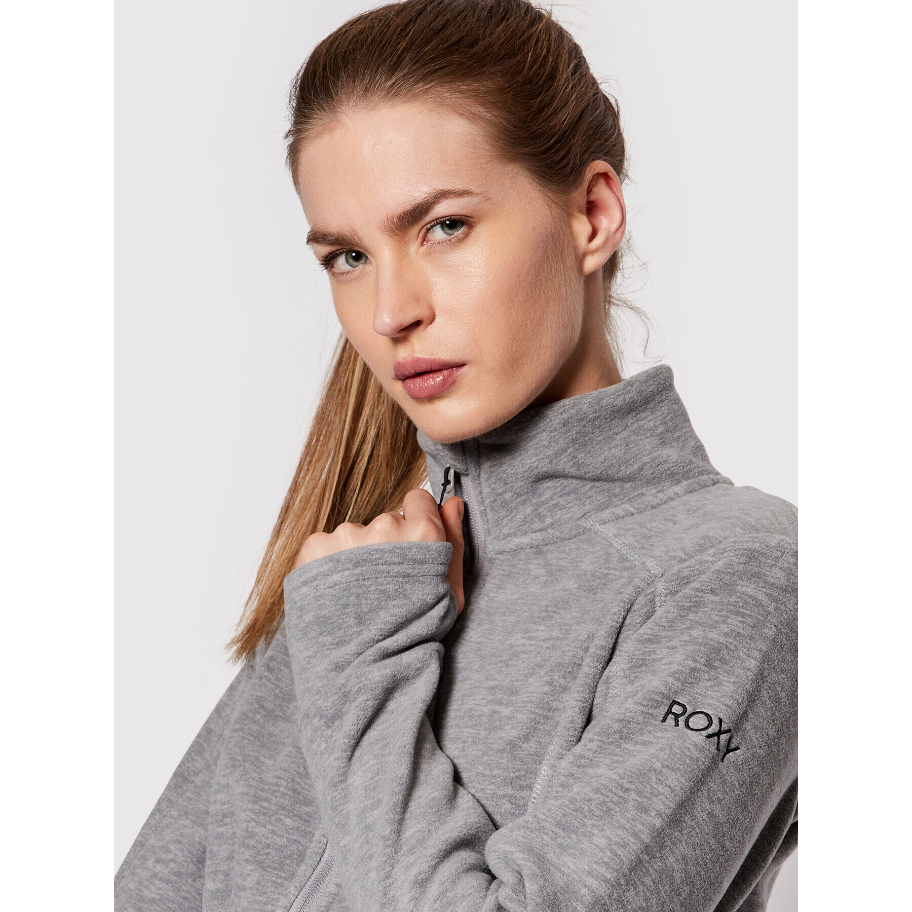 Roxy Fleecová mikina Harmony ERJFT04208 Šedá Regular Fit - Pepit.cz