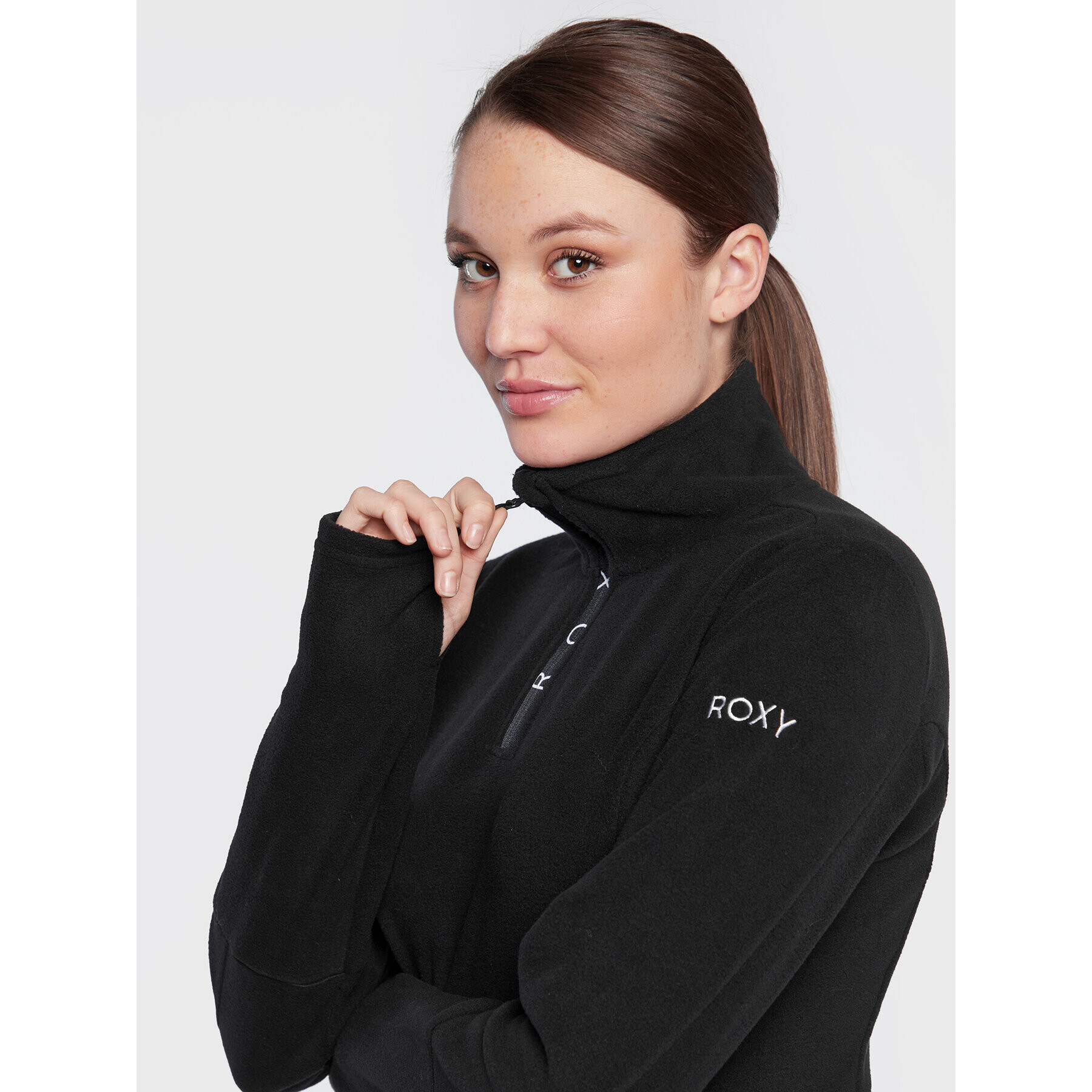 Roxy Fleecová mikina Sayna ERJFT04552 Černá Regular Fit - Pepit.cz