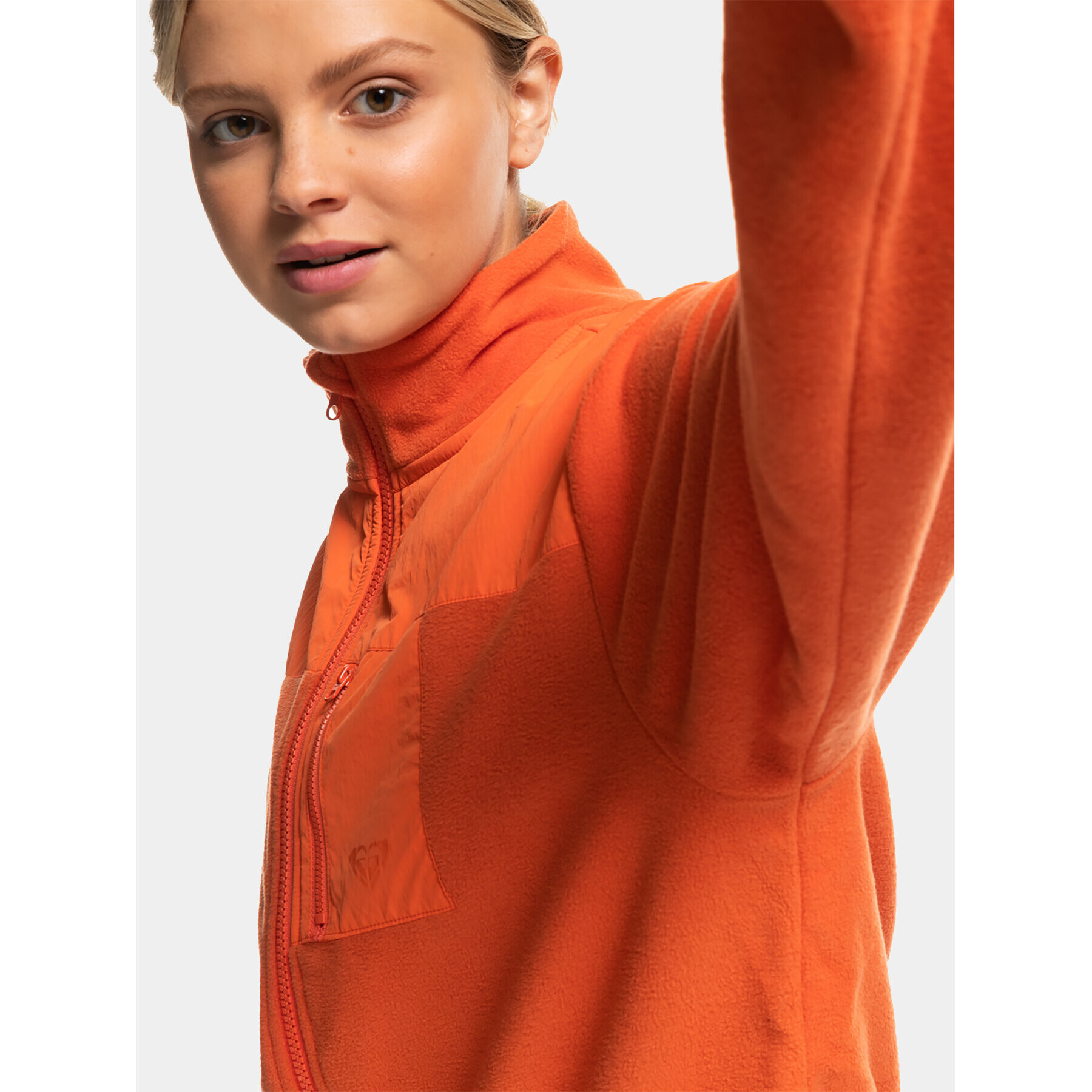 Roxy Fleecová mikina Wow Zip Up Jkt Plfl ERJPF03141 Oranžová Regular Fit - Pepit.cz