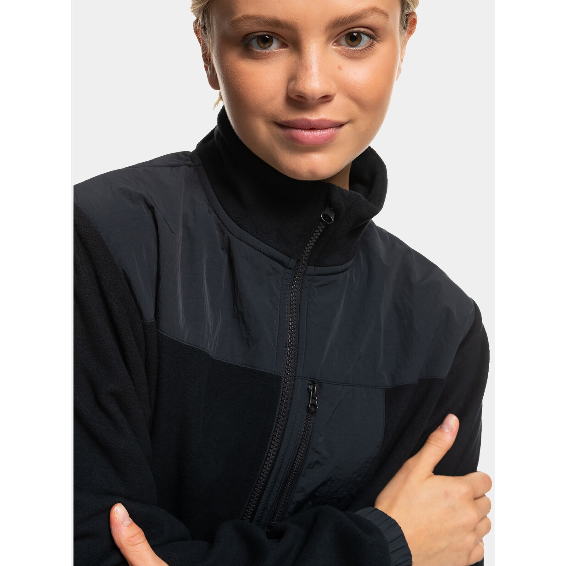 Roxy Fleecová mikina Wow Zip Up Jkt Plfl ERJPF03141 Šedá Regular Fit - Pepit.cz