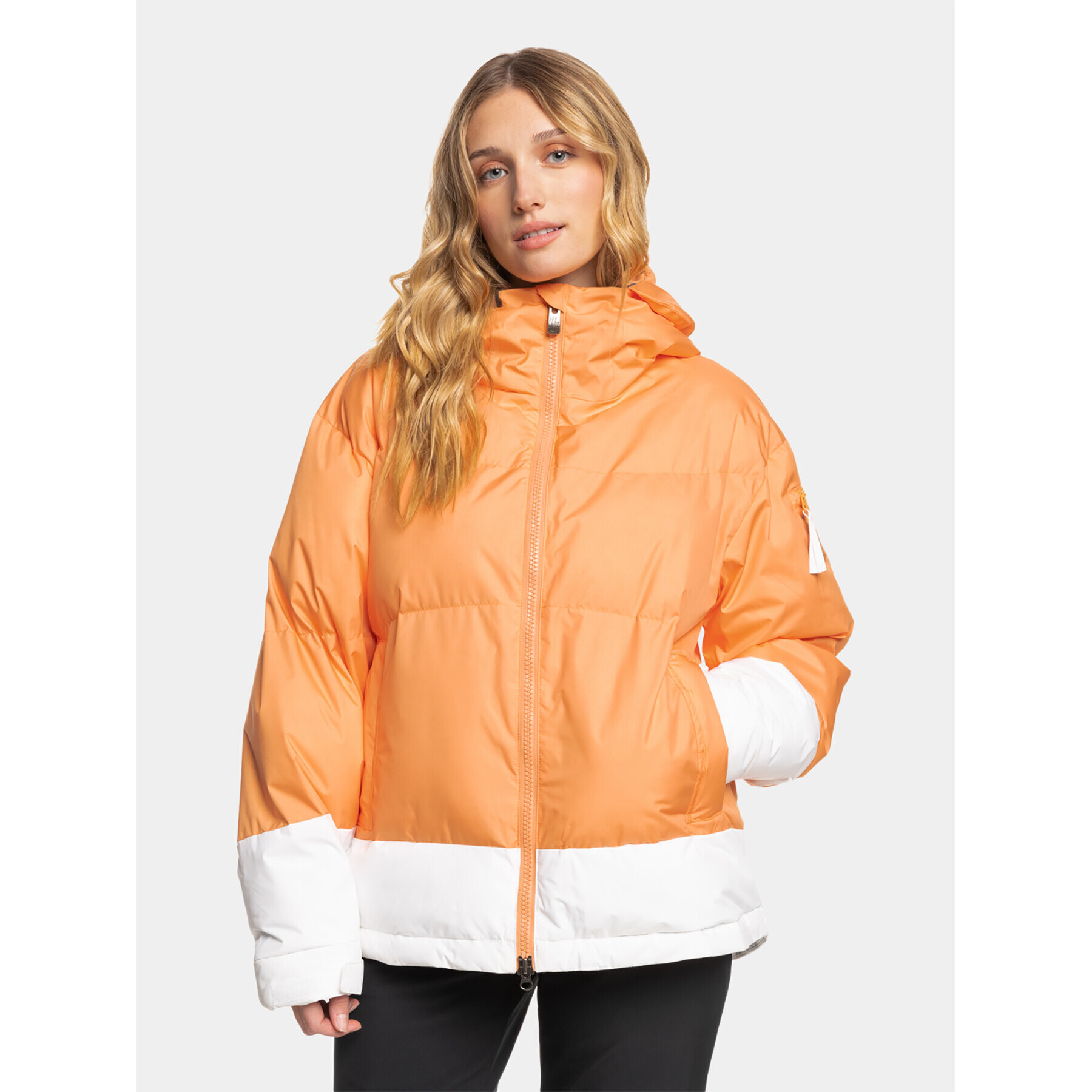 Roxy Lyžařská bunda Chloe Kim Puffy Snjt ERJTJ03427 Oranžová Regular Fit - Pepit.cz