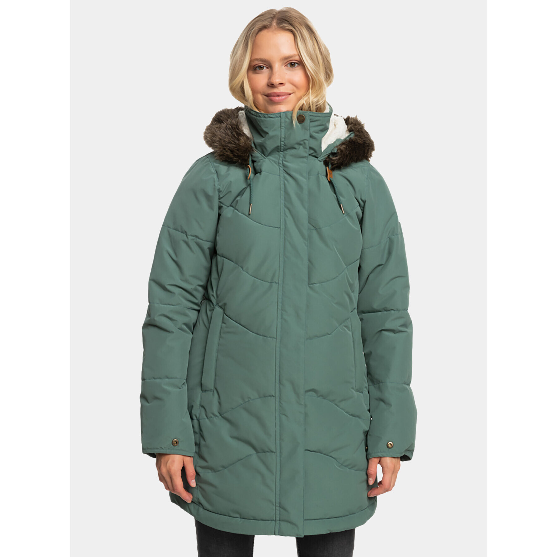 Roxy Vatovaná bunda Ellie Jk Otlr ERJJK03554 Zelená Regular Fit - Pepit.cz