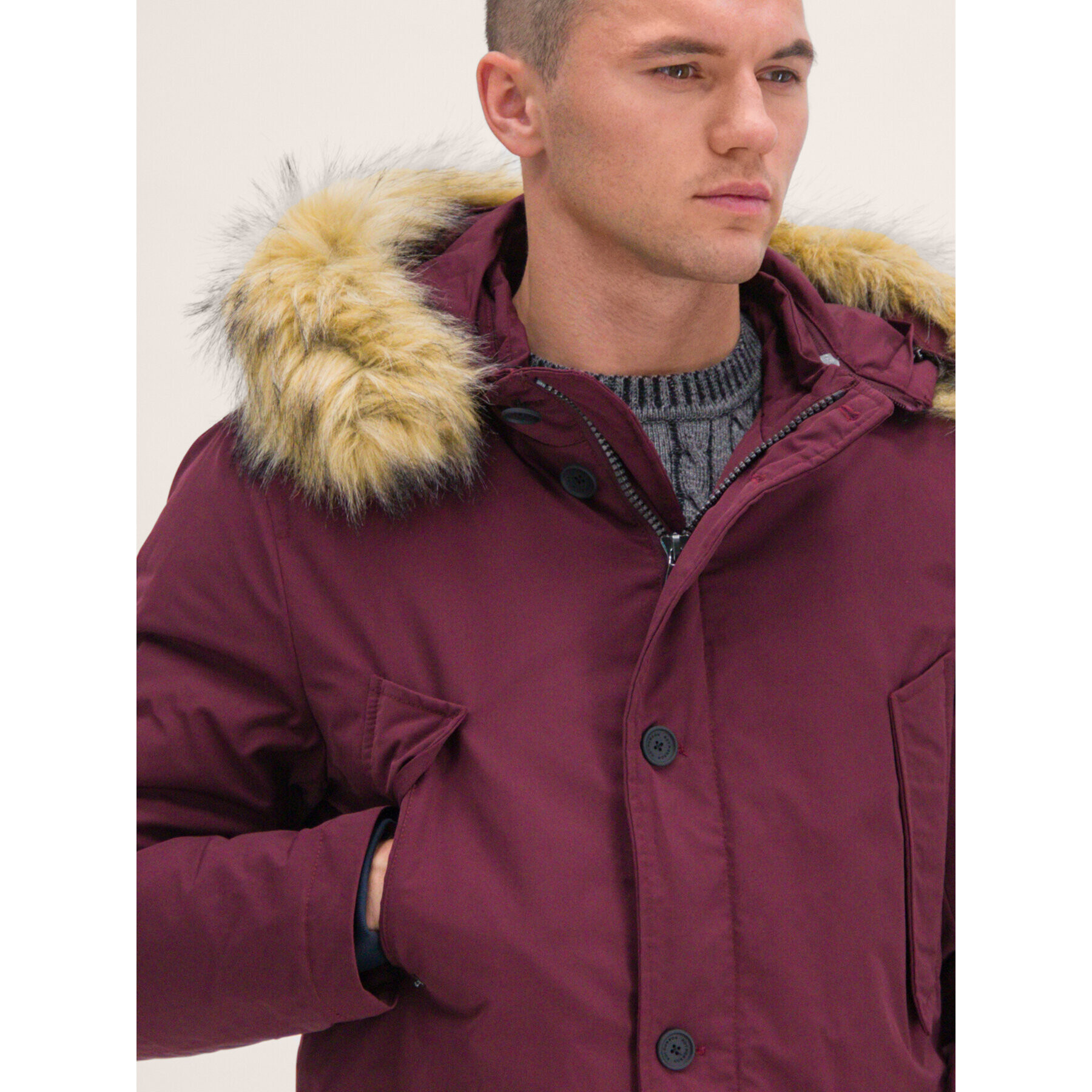 Roy Robson Parka 1946-96 Bordó Slim Fit - Pepit.cz