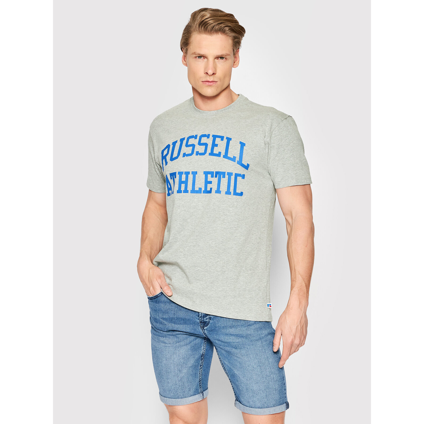 Russell Athletic T-Shirt Iconic E26001 Šedá Relaxed Fit - Pepit.cz