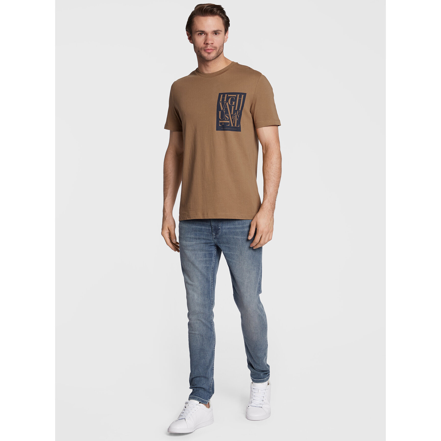 s.Oliver T-Shirt 2119055 Hnědá Regular Fit - Pepit.cz