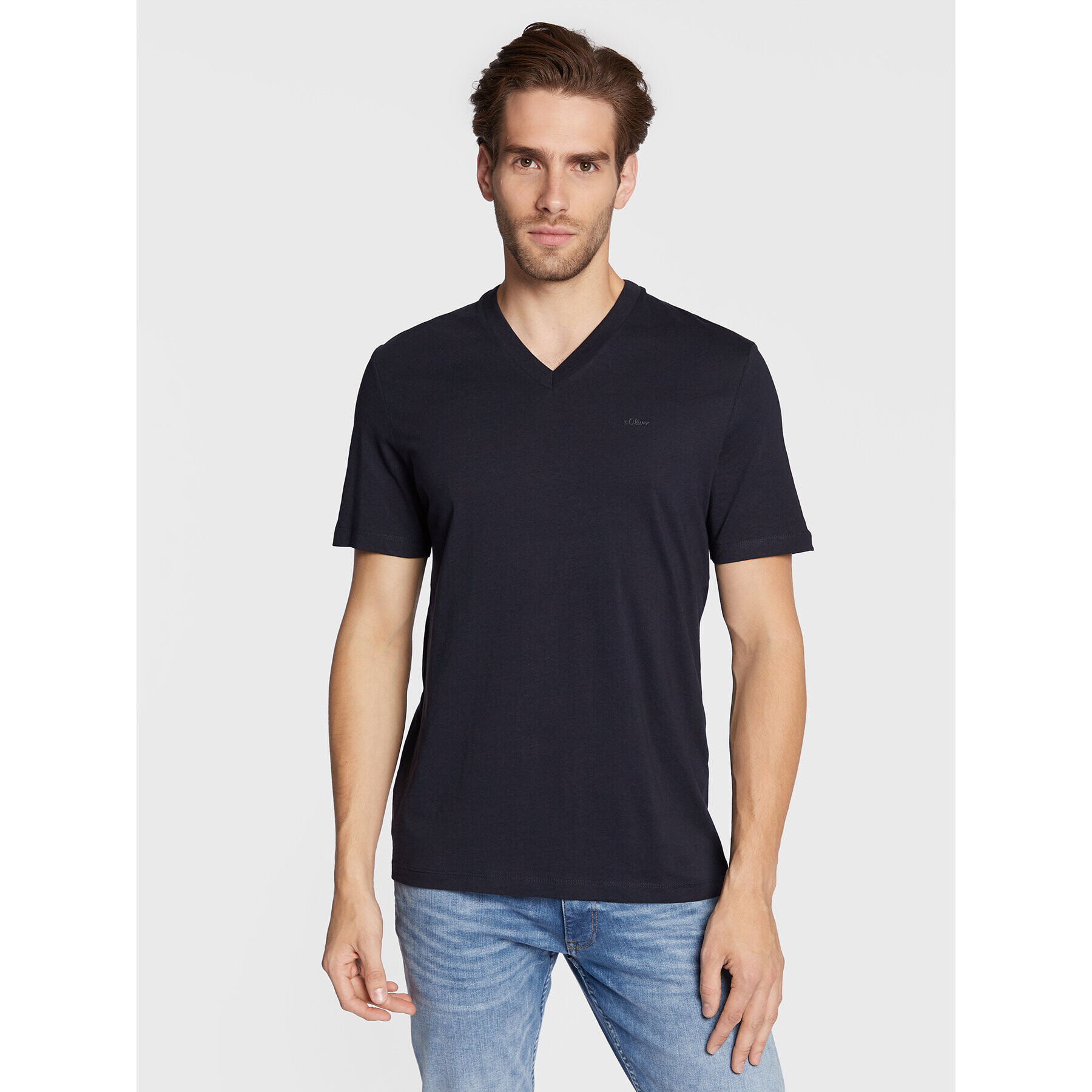 s.Oliver T-Shirt 2119121 Tmavomodrá Regular Fit - Pepit.cz