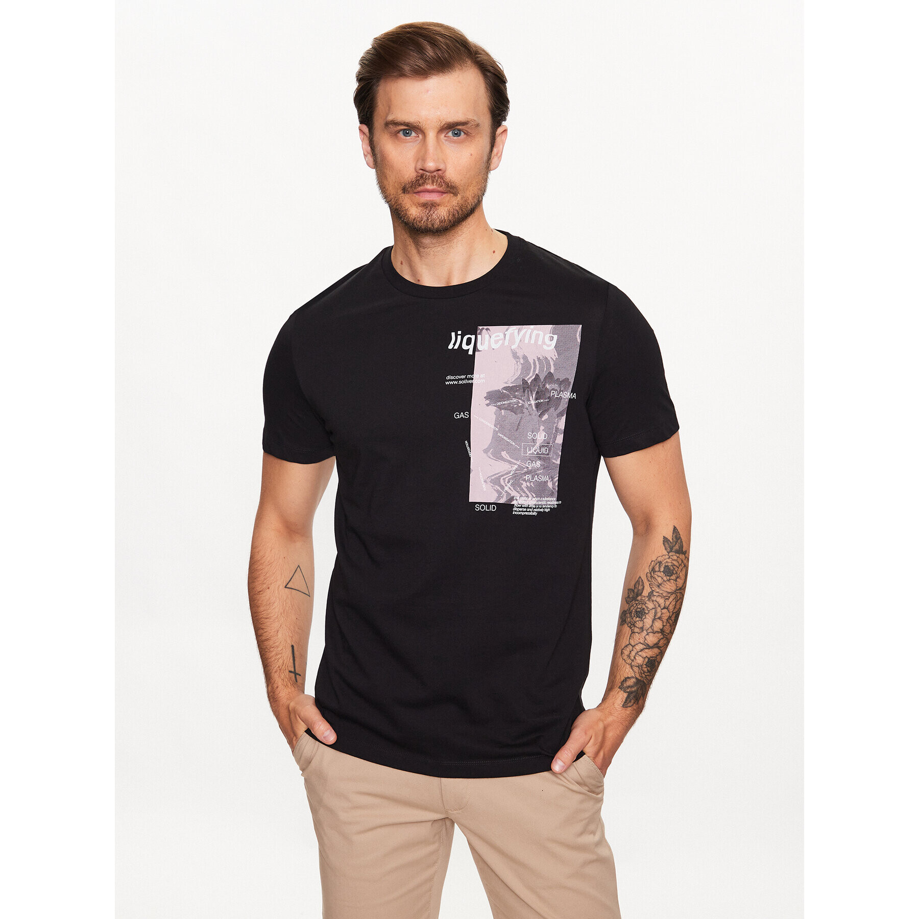 s.Oliver T-Shirt 2129860 Černá Regular Fit - Pepit.cz