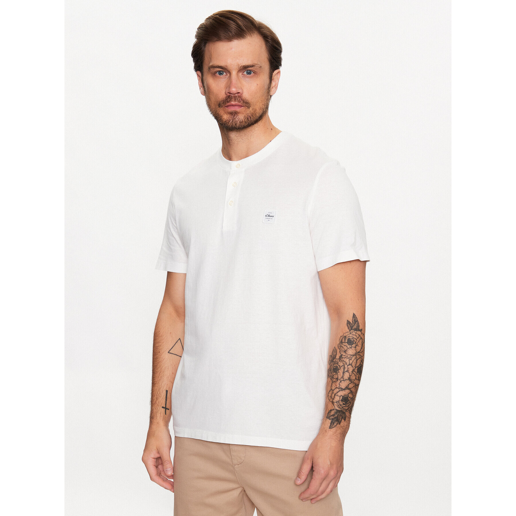 s.Oliver T-Shirt 2133166 Bílá Regular Fit - Pepit.cz