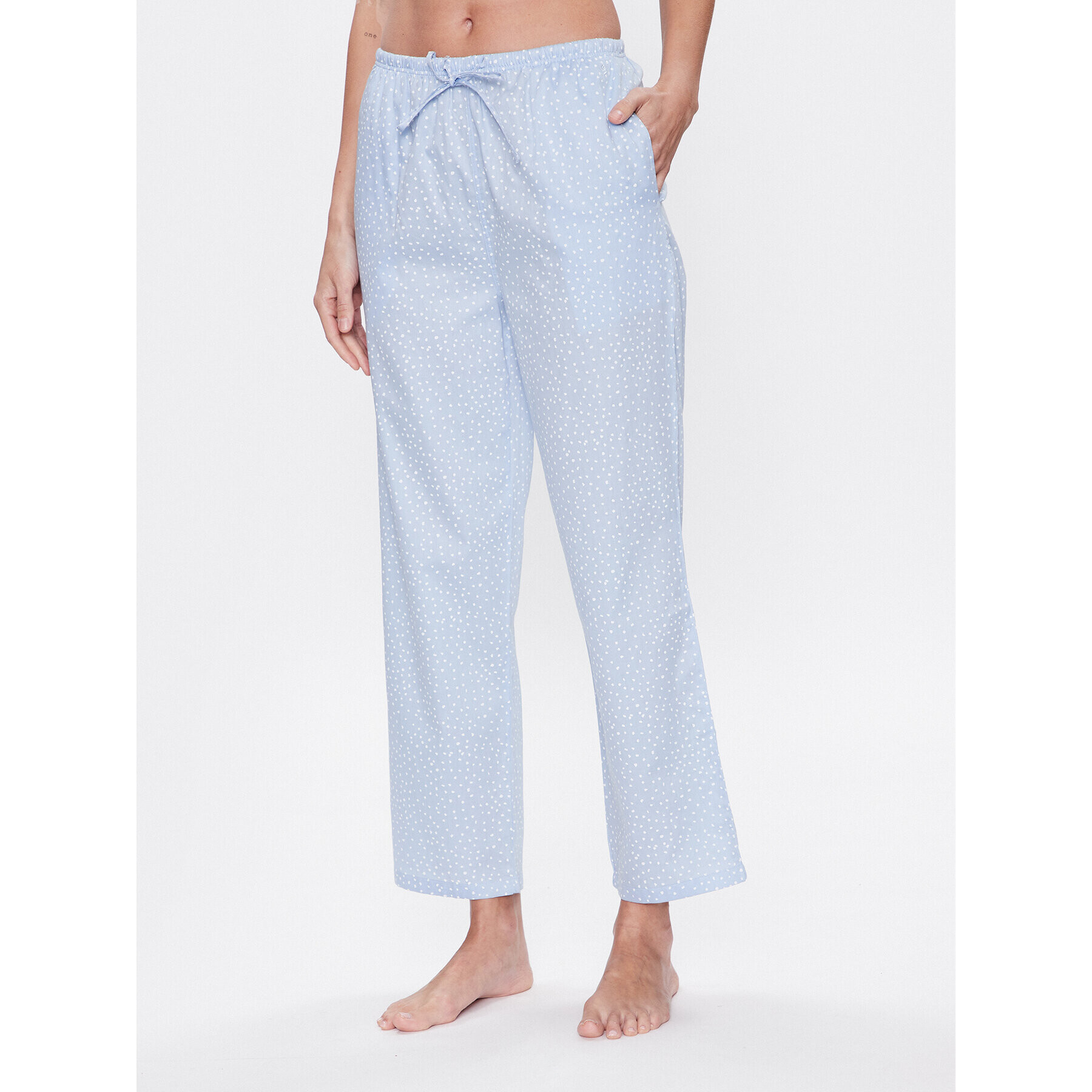 Seidensticker Pyžamové kalhoty Woven Satin Pajama Pant Modrá Straight Fit - Pepit.cz