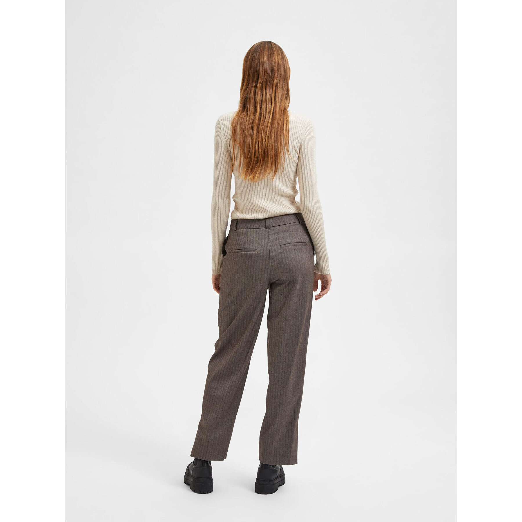 Selected Femme Rolák Flydia 16087751 Béžová Slim Fit - Pepit.cz