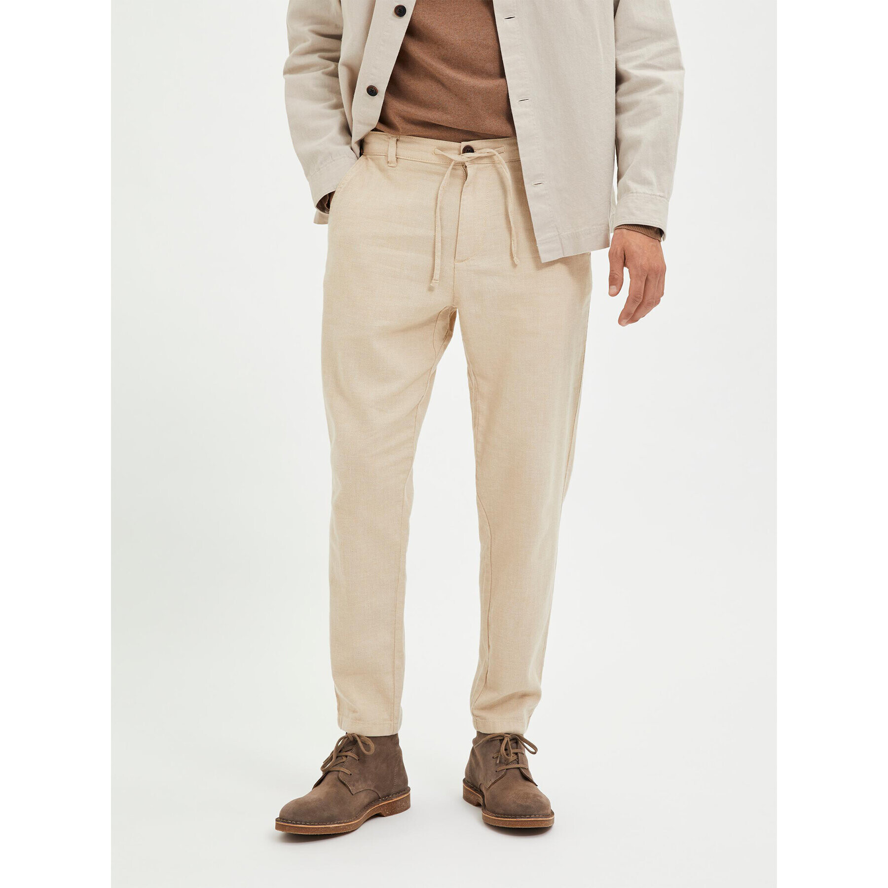 Selected Homme Chino kalhoty 16087636 Béžová Slim Tapered Fit - Pepit.cz