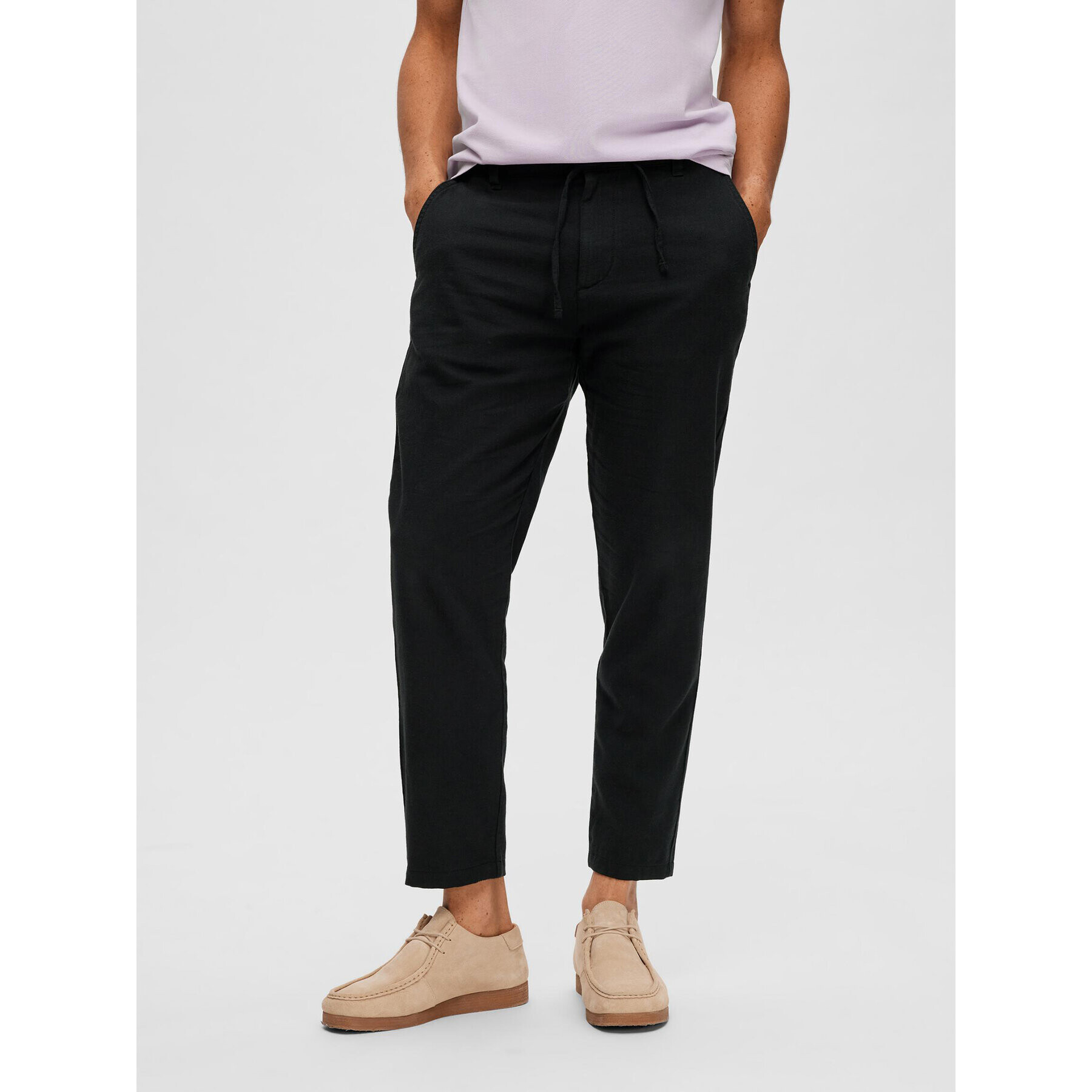 Selected Homme Chino kalhoty 16087636 Černá Slim Tapered Fit - Pepit.cz