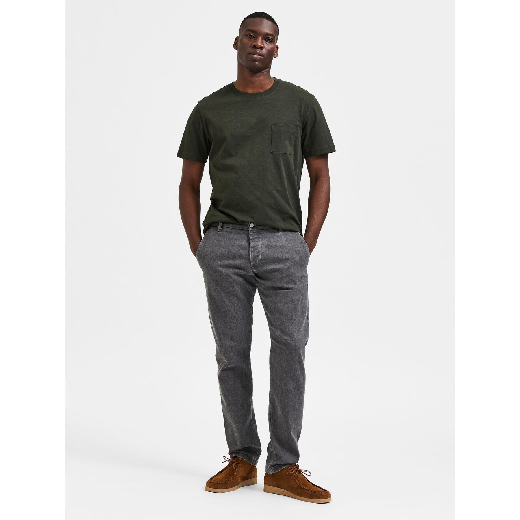 Selected Homme Jeansy Scott 16085853 Šedá Straight Fit - Pepit.cz