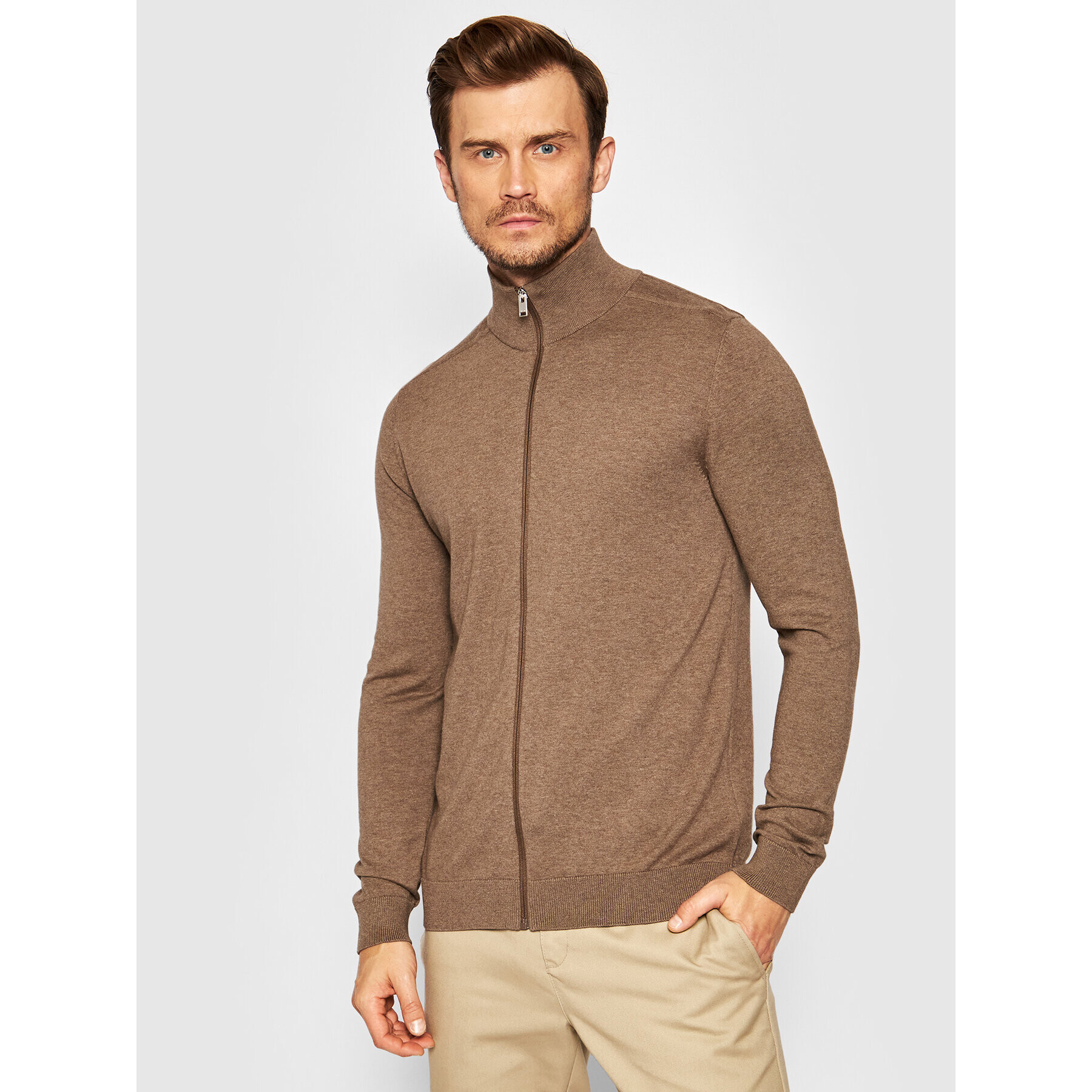 Selected Homme Kardigan Berg 16074688 Hnědá Regular Fit - Pepit.cz