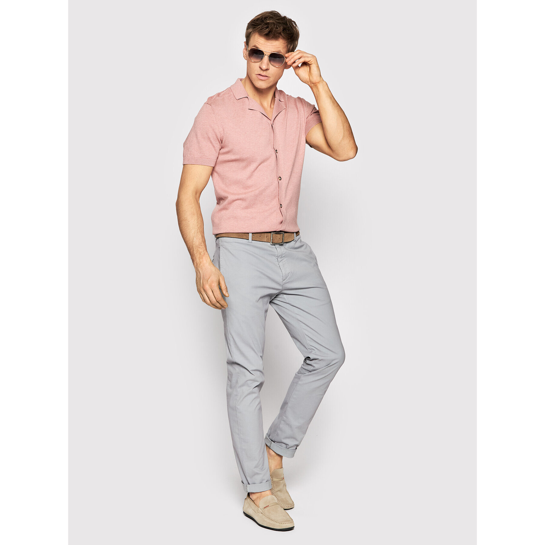 Selected Homme Kardigan Berg 16083926 Růžová Regular Fit - Pepit.cz