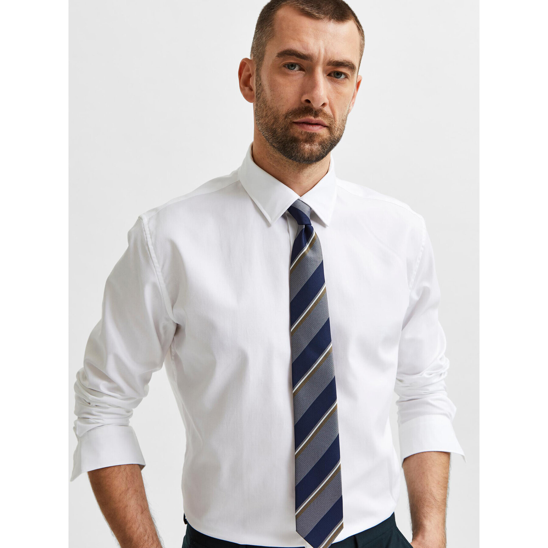 Selected Homme Košile Ethan 16080200 Bílá Slim Fit - Pepit.cz