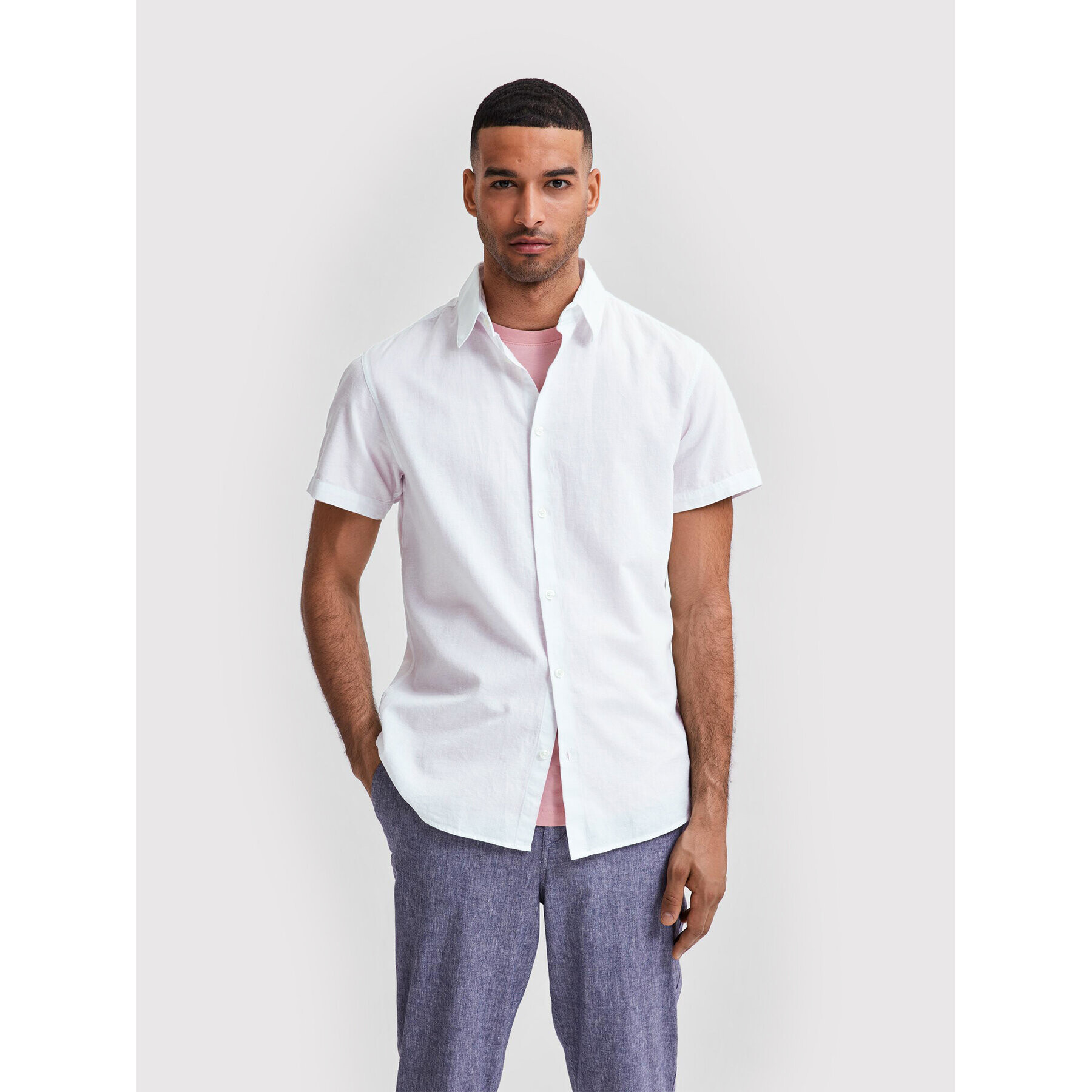 Selected Homme Košile New Linen 16079053 Bílá Regular Fit - Pepit.cz