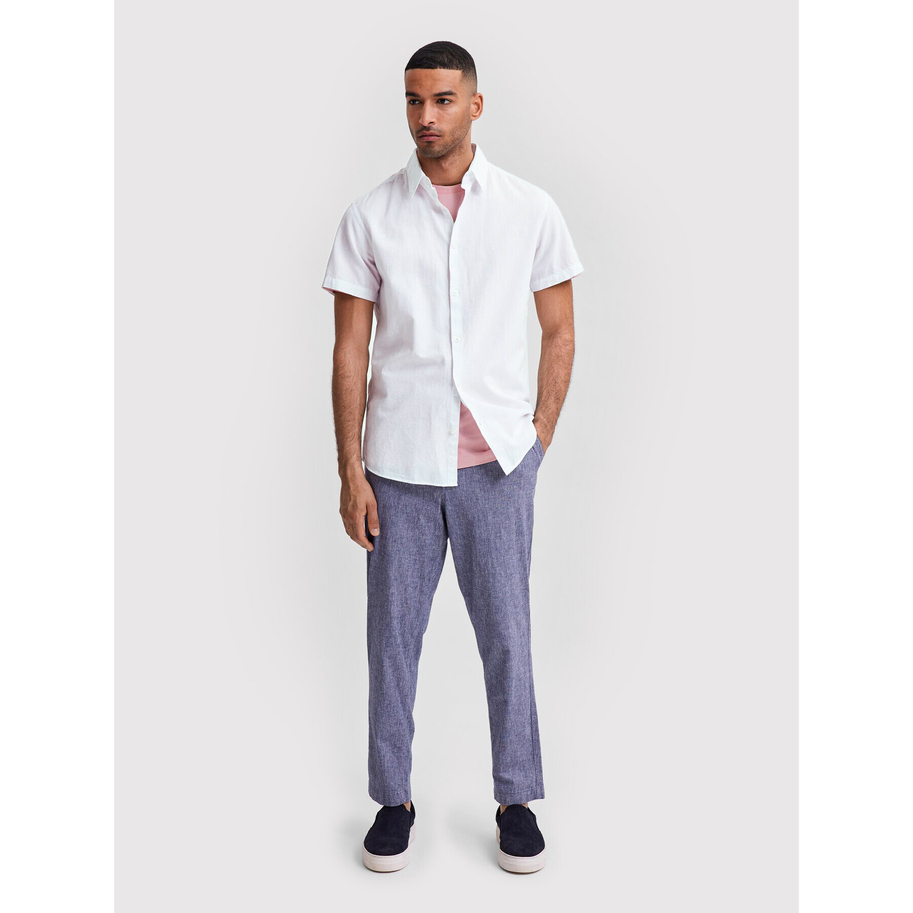 Selected Homme Košile New Linen 16079053 Bílá Regular Fit - Pepit.cz