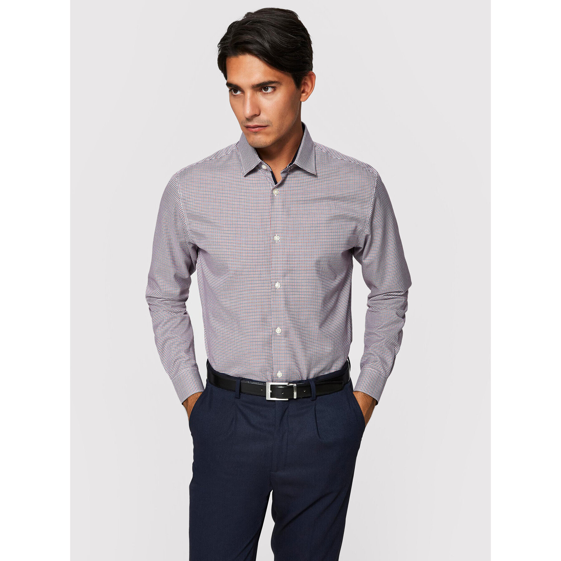 Selected Homme Košile New Mark 16058640 Červená Slim Fit - Pepit.cz