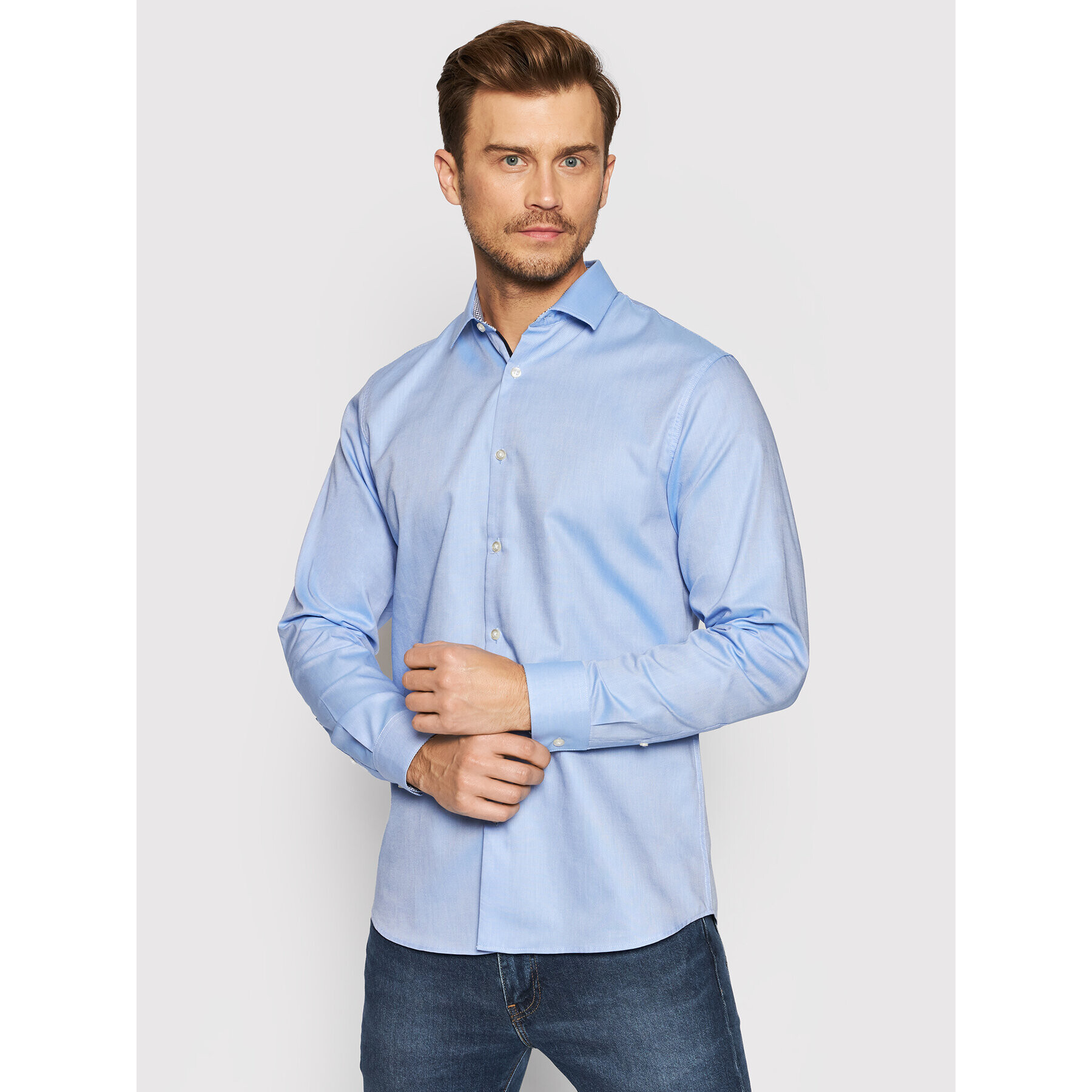 Selected Homme Košile New Mark 16058640 Modrá Slim Fit - Pepit.cz