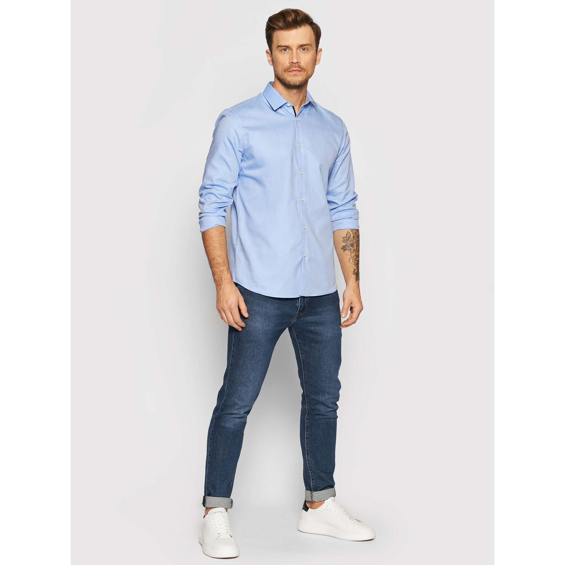 Selected Homme Košile New Mark 16058640 Modrá Slim Fit - Pepit.cz