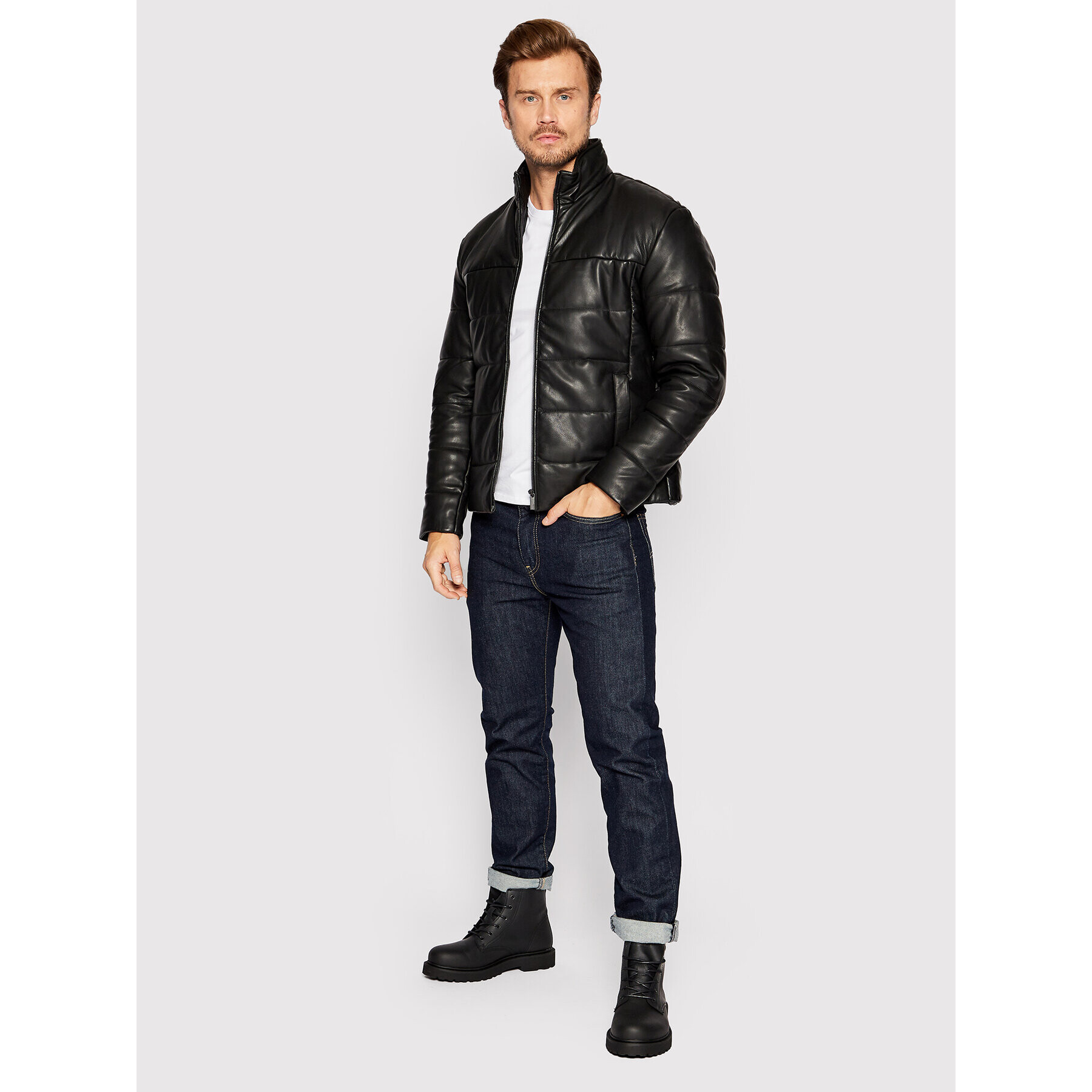 Selected Homme Kožená bunda Skyark 16085733 Černá Regular Fit - Pepit.cz