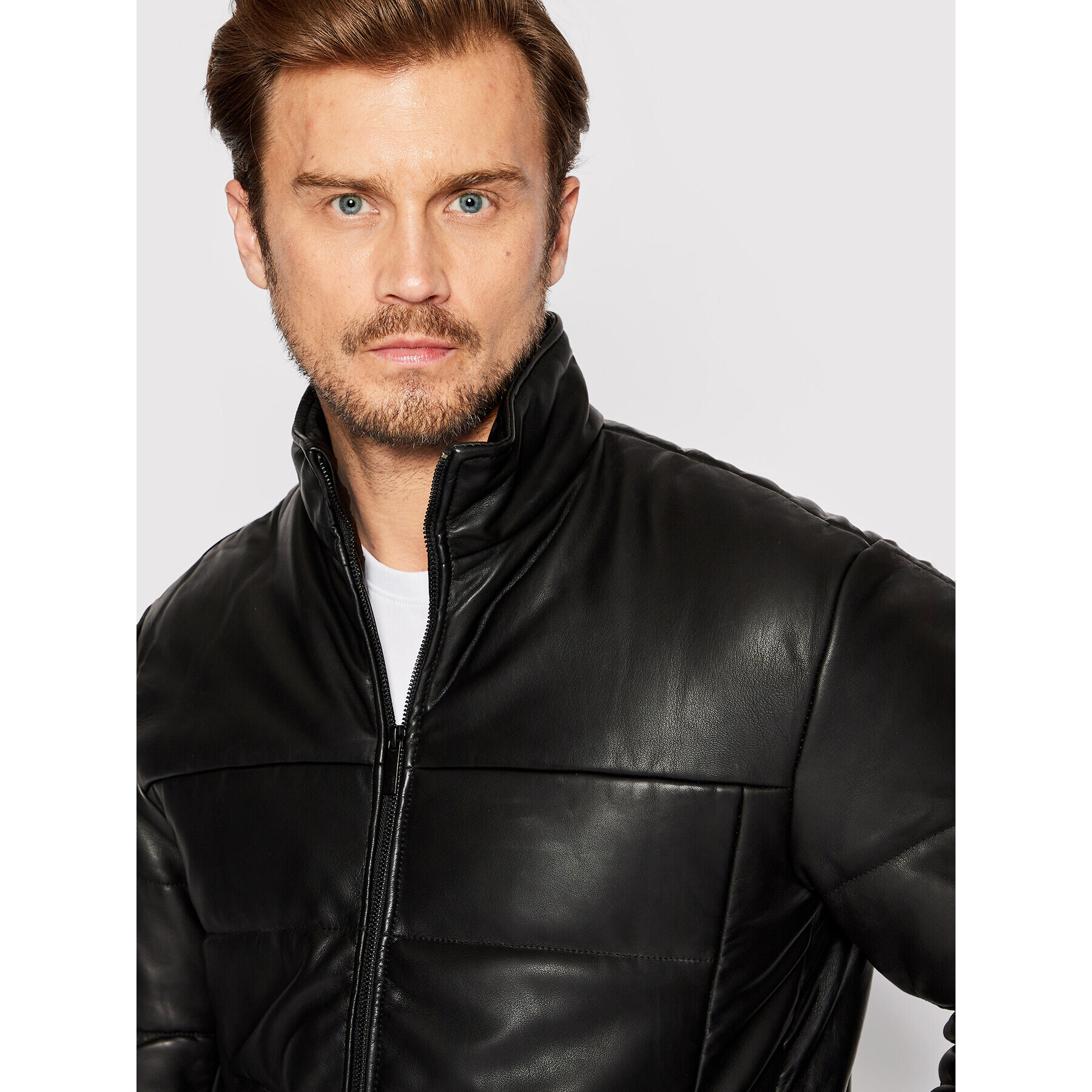 Selected Homme Kožená bunda Skyark 16085733 Černá Regular Fit - Pepit.cz