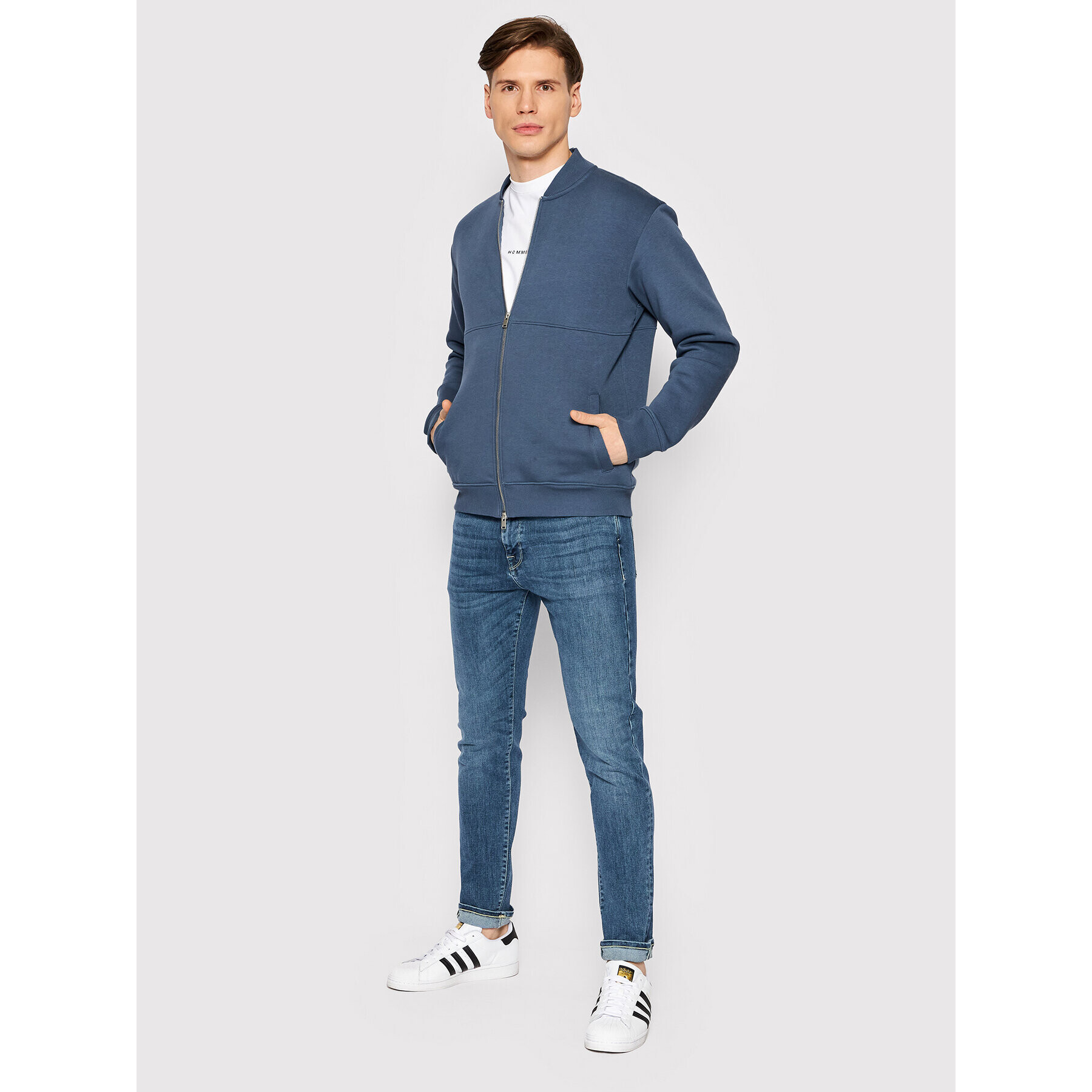 Selected Homme Mikina Noah 16083441 Modrá Relaxed Fit - Pepit.cz